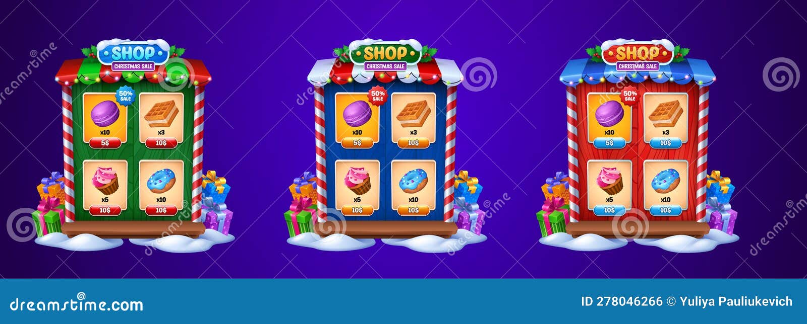 Quadro De Jogos De Natal Com Doces Ilustração do Vetor