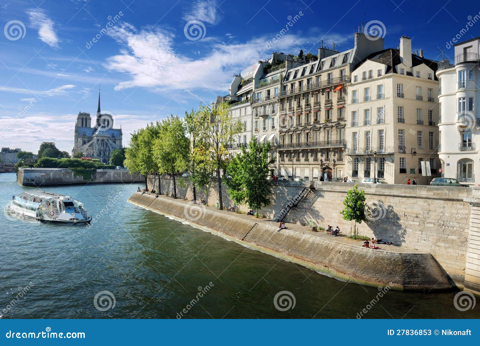 Quai d Orleans. stock image. Image of seine, panorama 27836853
