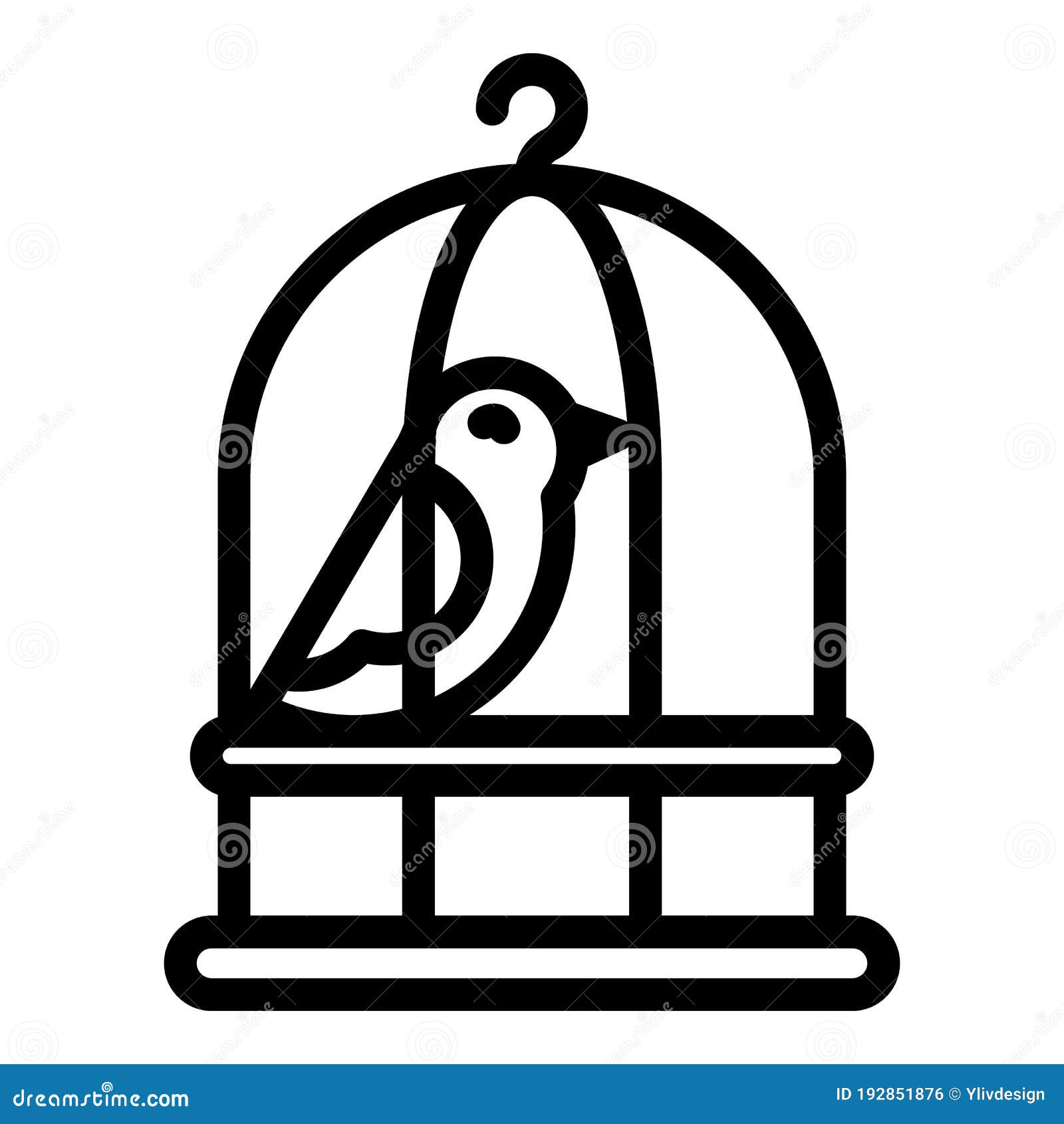 Quail Cage Icon, Outline Style Stock Vector Illustration of branch