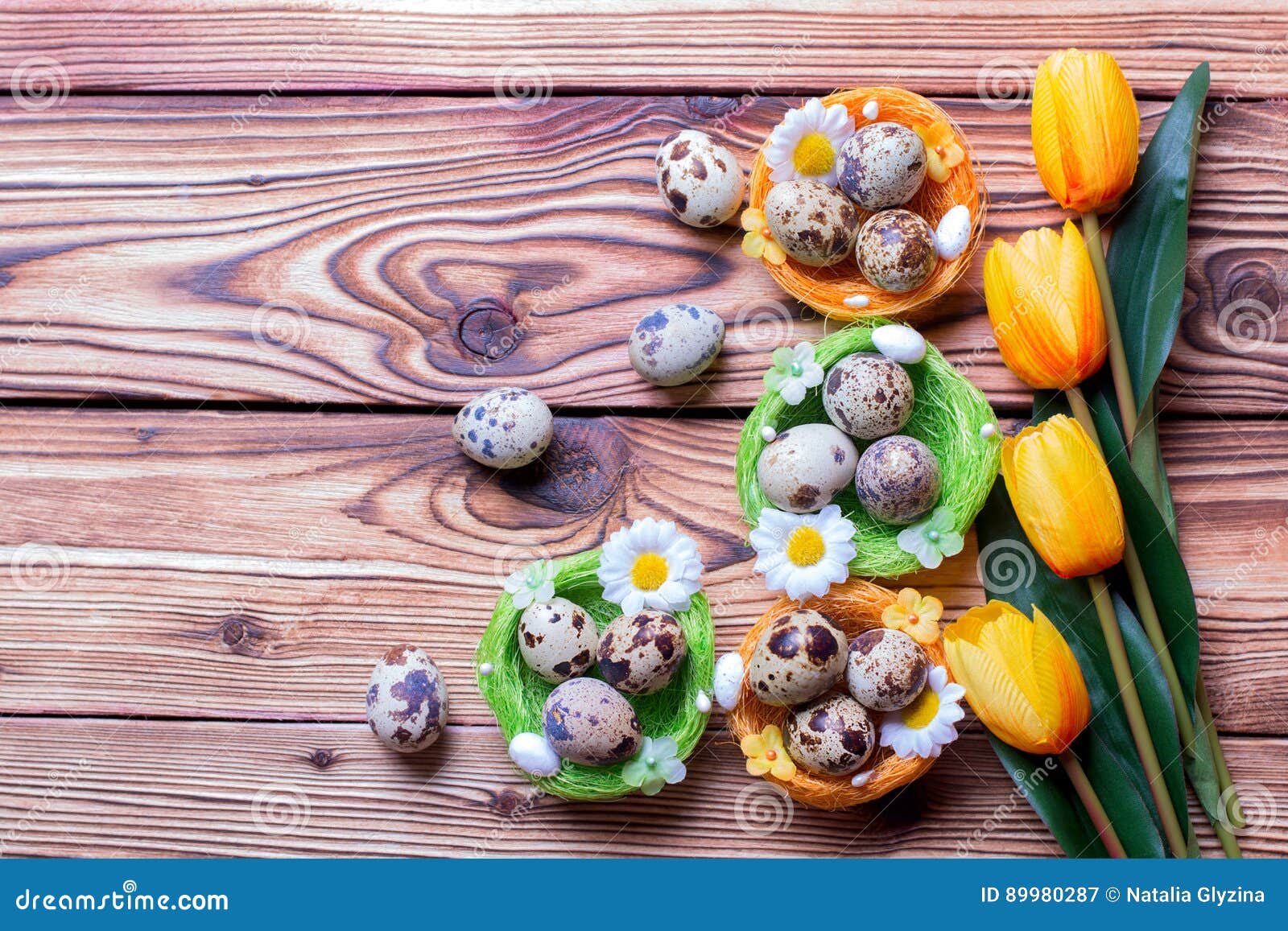 Quail easter eggs in nest stock image. Image of closeup 89980287
