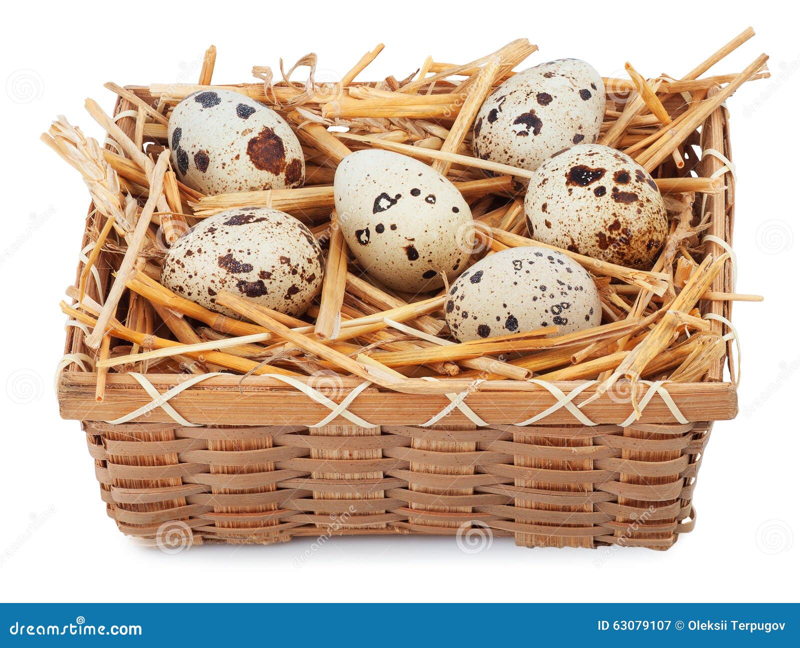 Quail Eggs in Basket Isolate Stock Image Image of diet, object 63079107