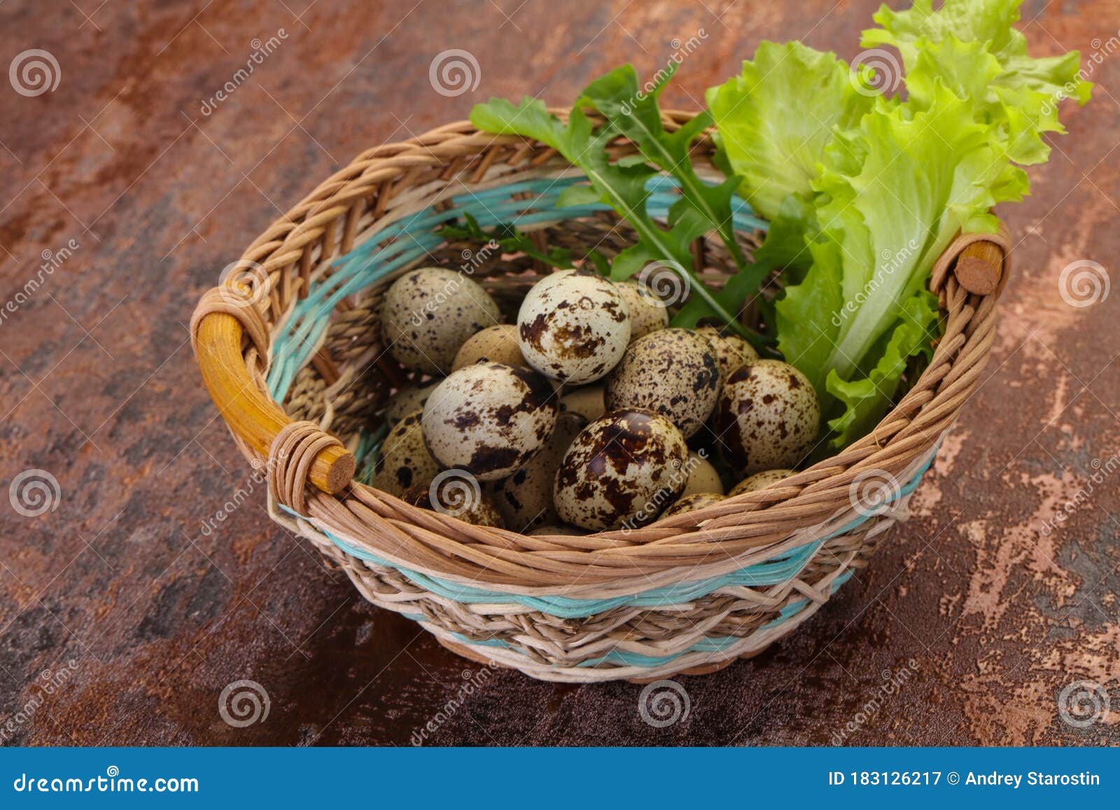 Quail eggs in the basket stock image. Image of ingredient 183126217
