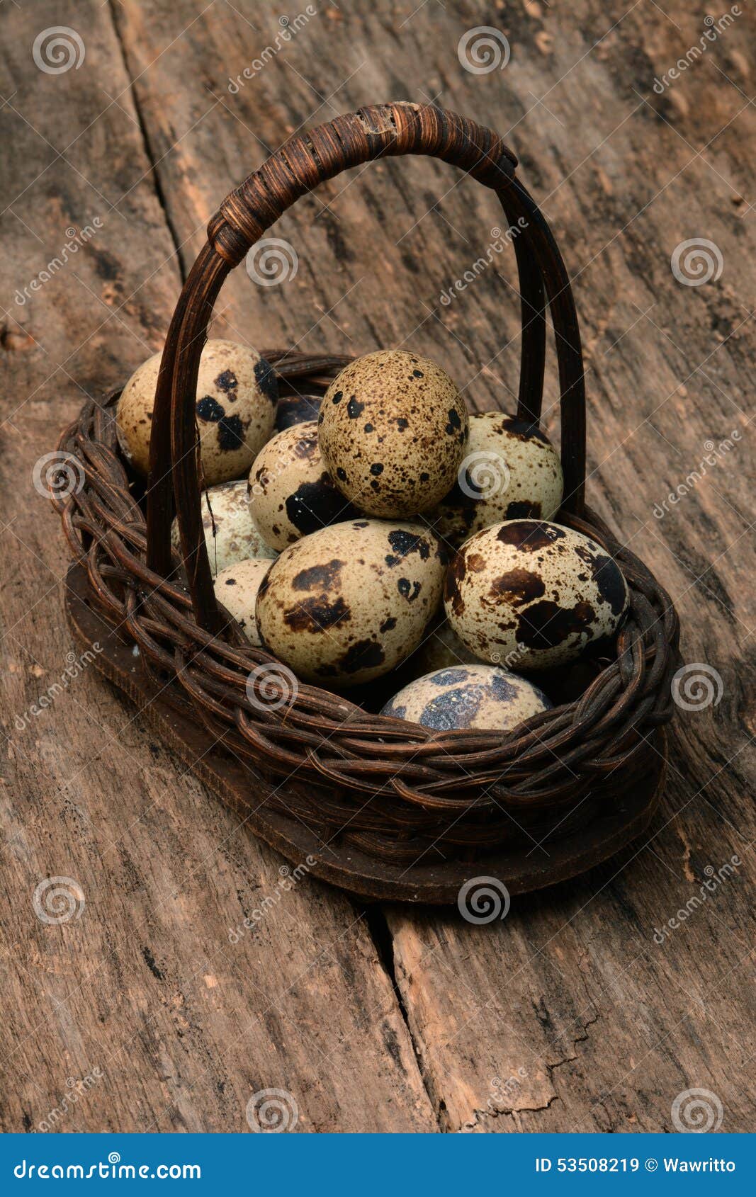 Quail eggs in basket stock image. Image of rustic, breakfast 53508219