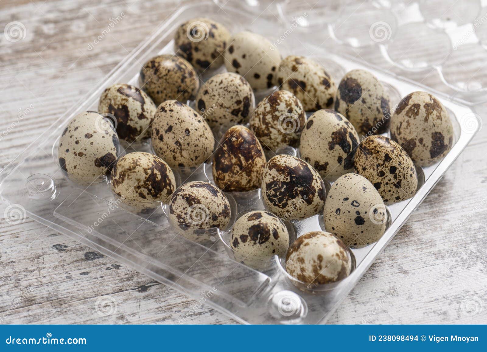 Quail Eggs in Plastic Containers Stock Photo Image of protein