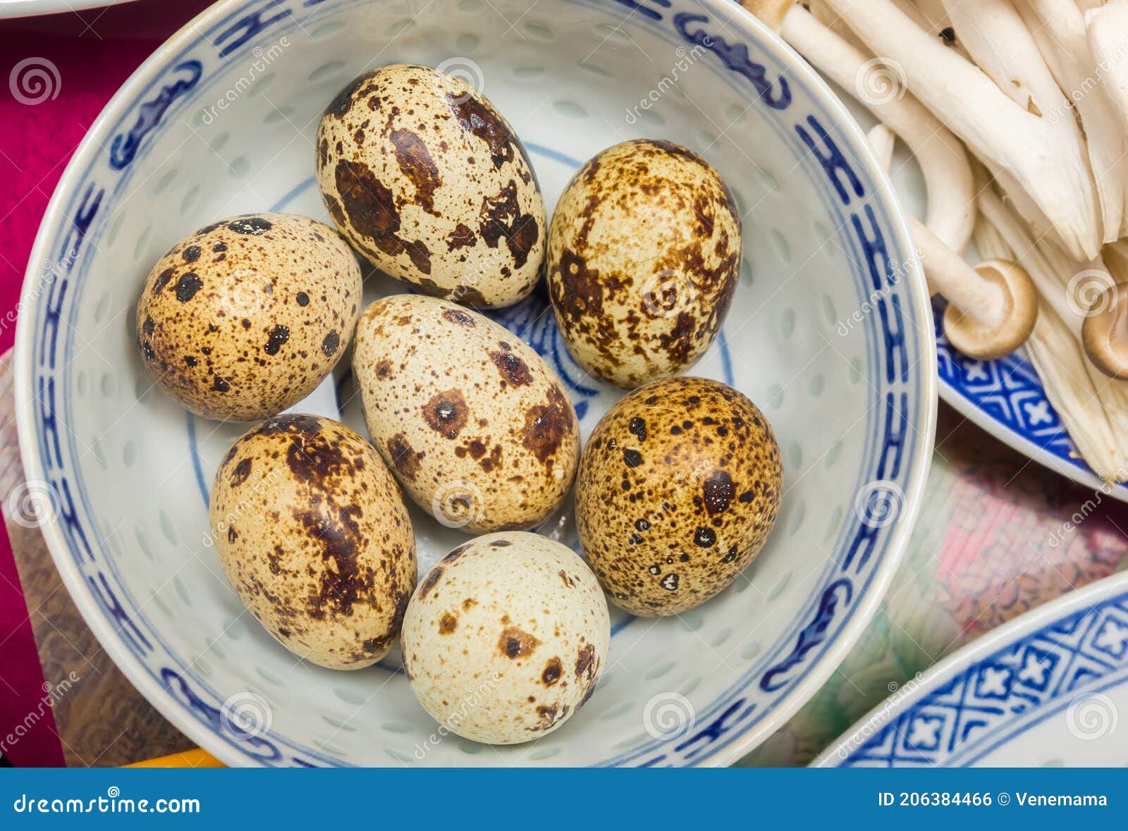 Quail Eggs in a Traditional Chinese Bowl Stock Photo Image of chinese