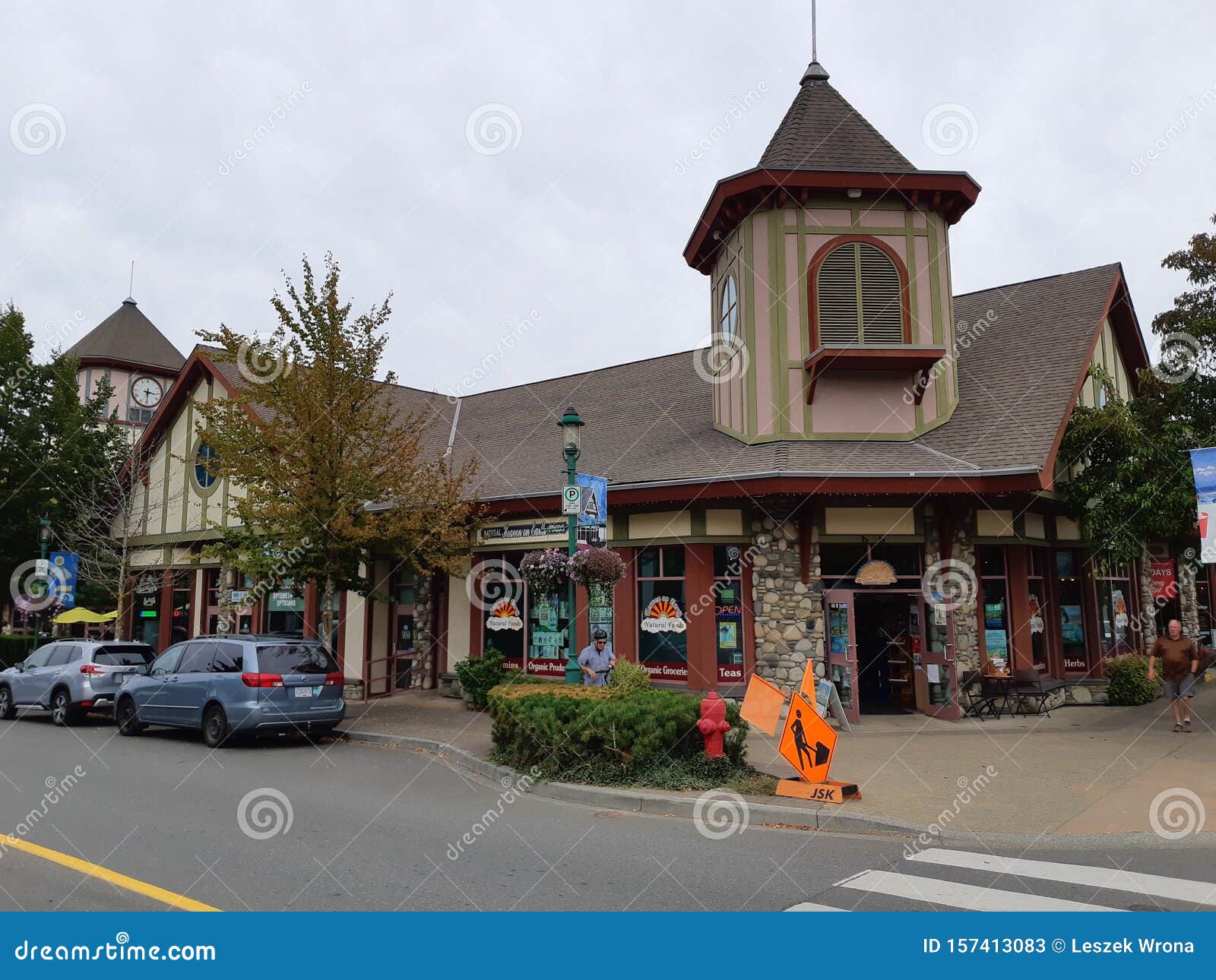 Quaint Shops of Town of Qualicum Beach on Vancouver Island Editorial