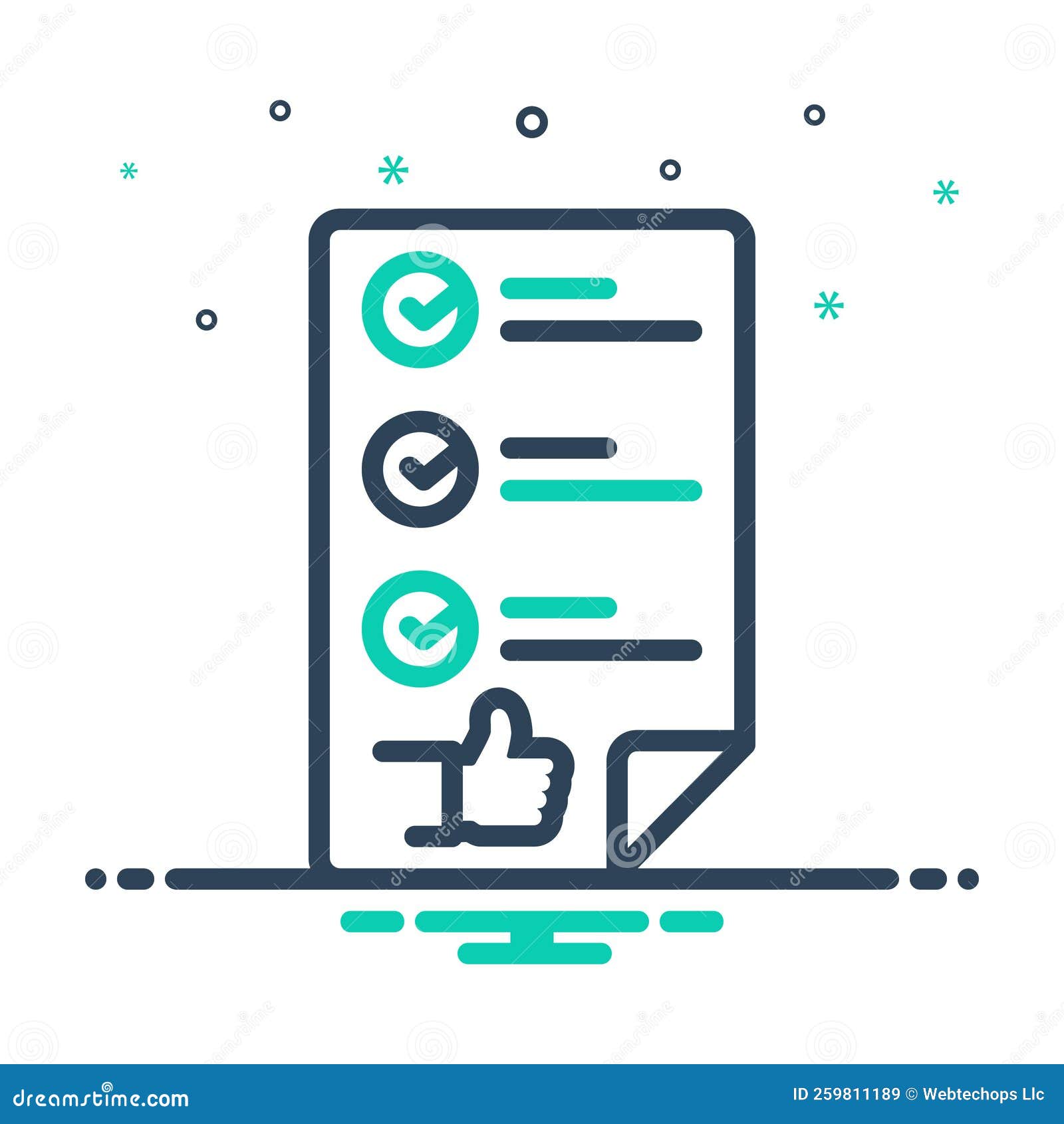 Mix Icon for Qualifying, Authorize and Agreement Stock Illustration