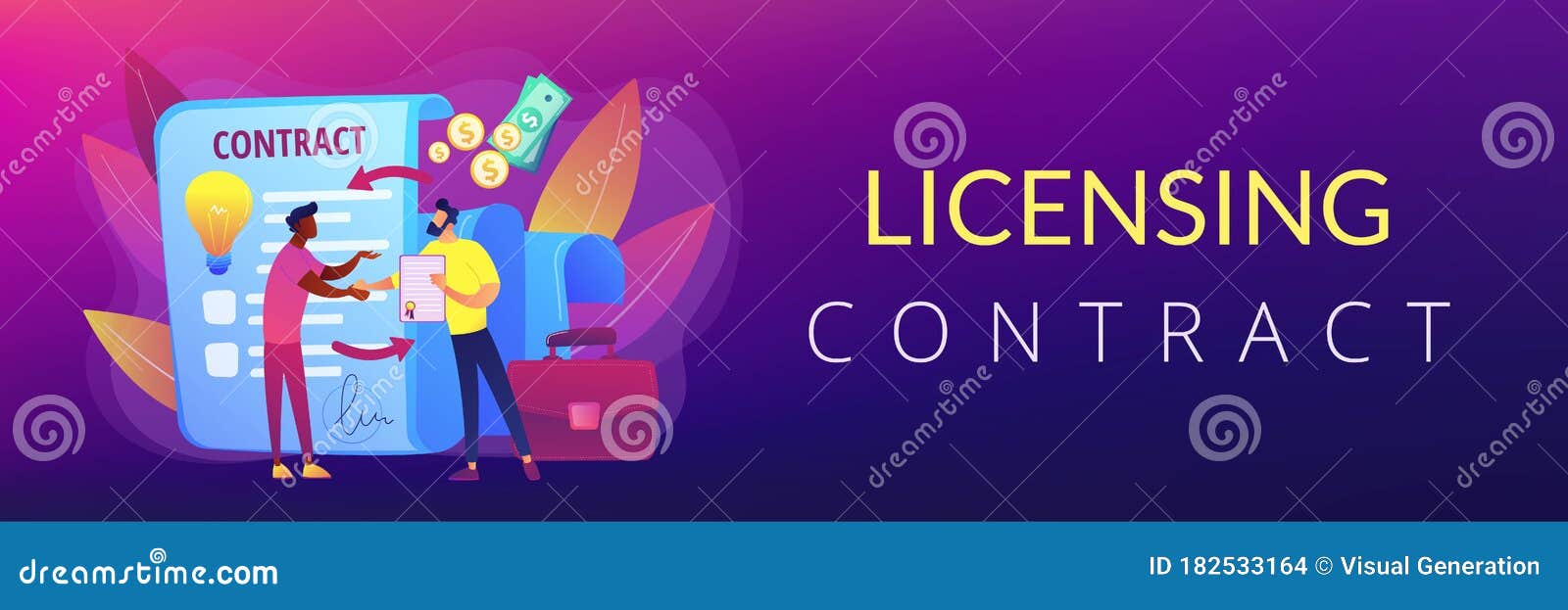 Licensing Contract  Concept Banner  Header  Stock Vector Illustration of 