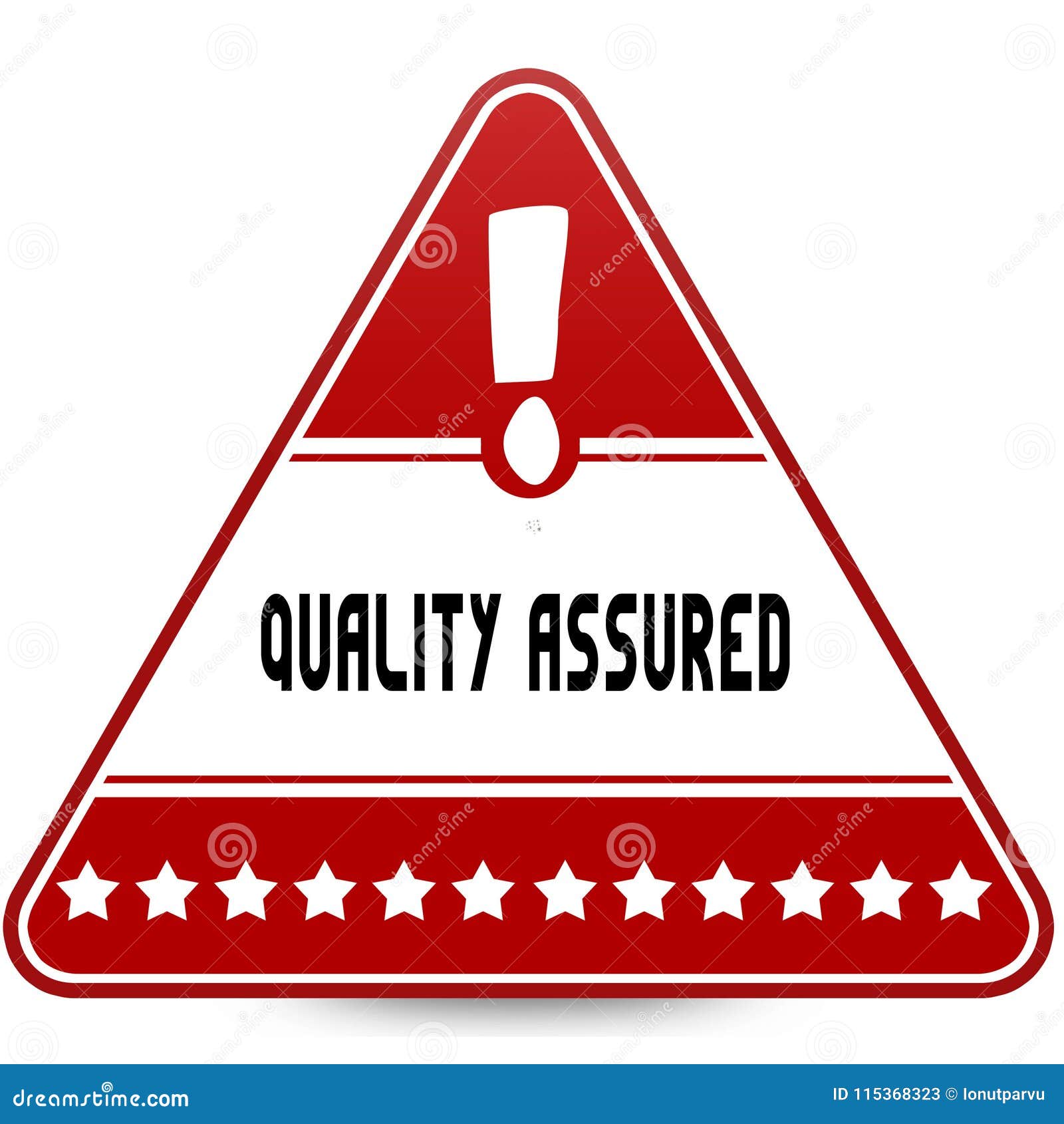 QUALITY ASSURED on Red Triangle Road Sign. Stock Illustration ...