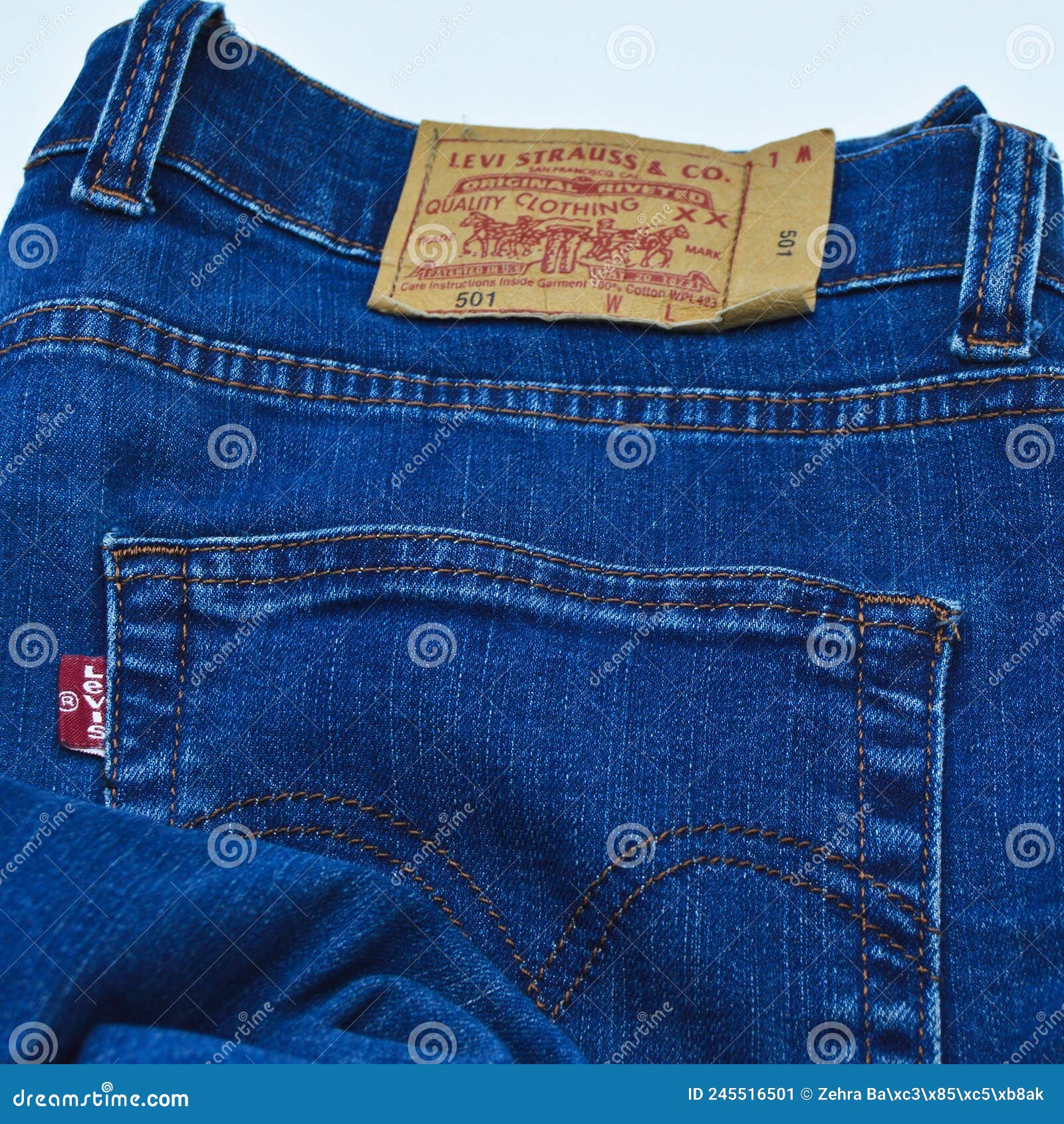 Levi Strauss 501 label editorial photo. Image of detail - 245516501