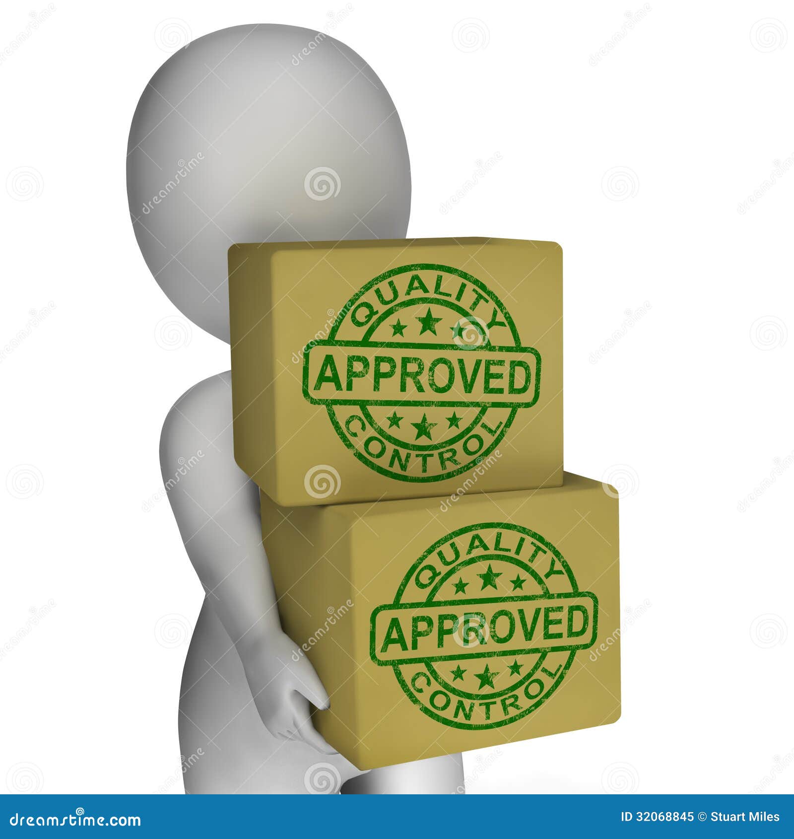 Quality Control Approved Stamps Showing Excellent Products Royalty Free