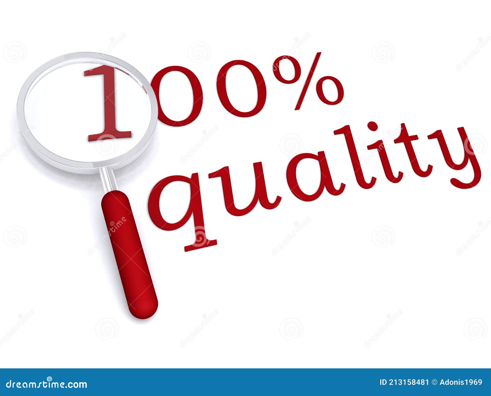 100 Quality with Magnifying Glass Stock Image Image of award, clean
