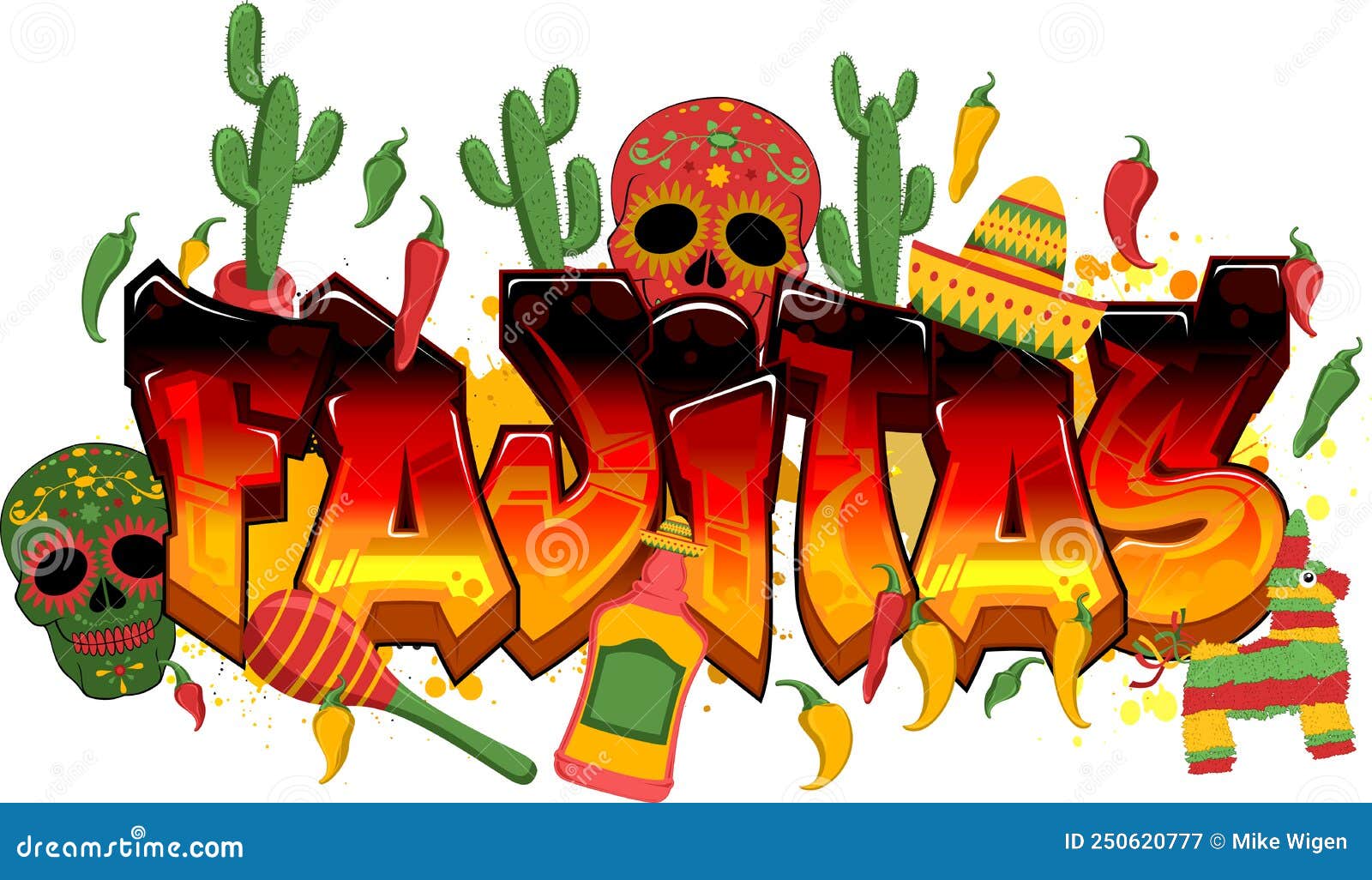 quality mexican food themed  graphic  - fajitas