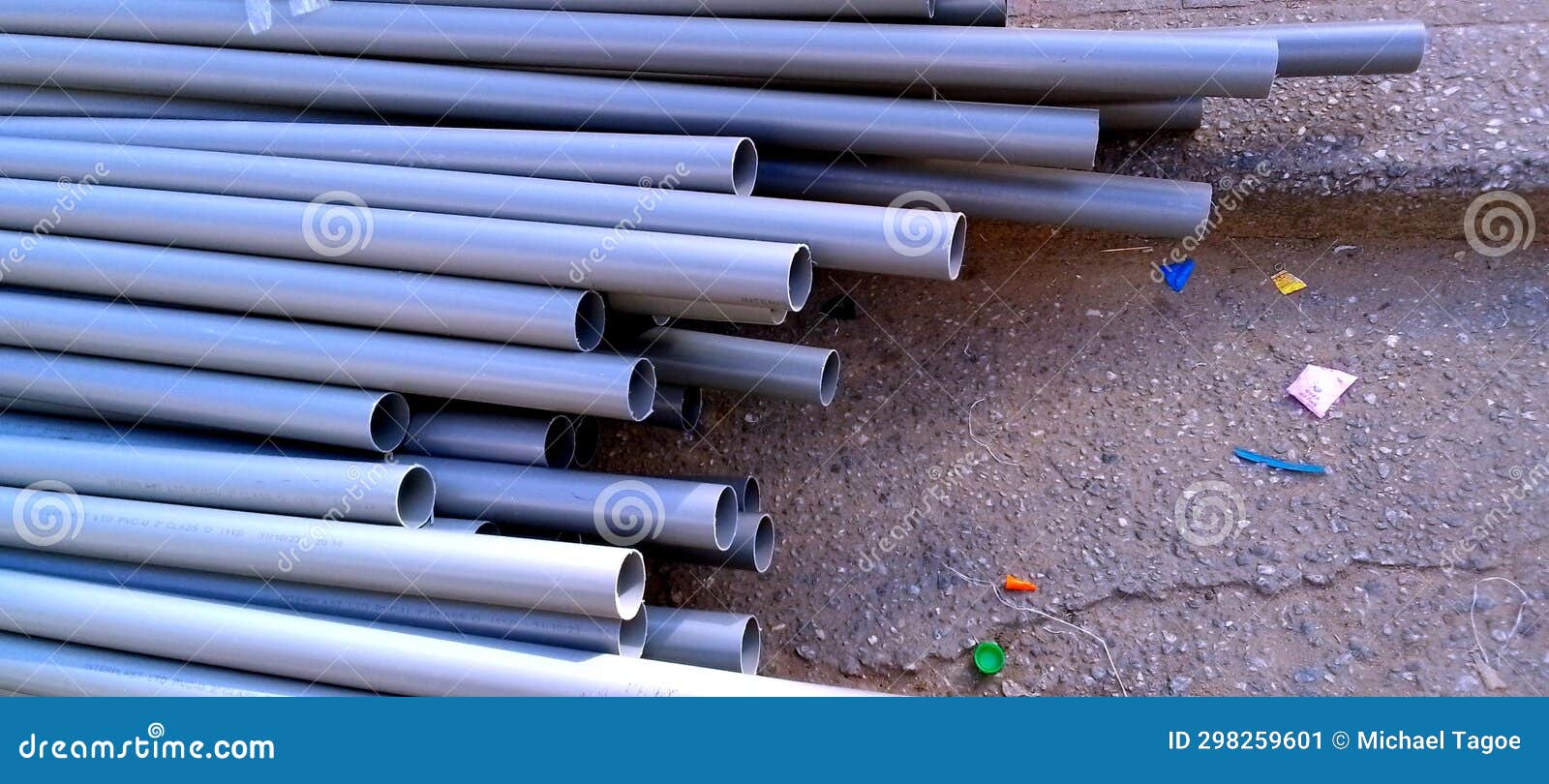 Pvc pipe for plumbing work stock image. Image of plastic 298259601