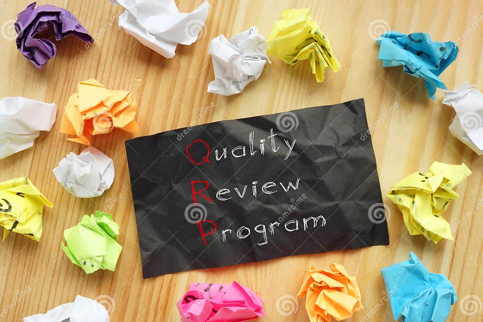 Quality Review Program QRP is Shown Using the Text Stock Photo Image