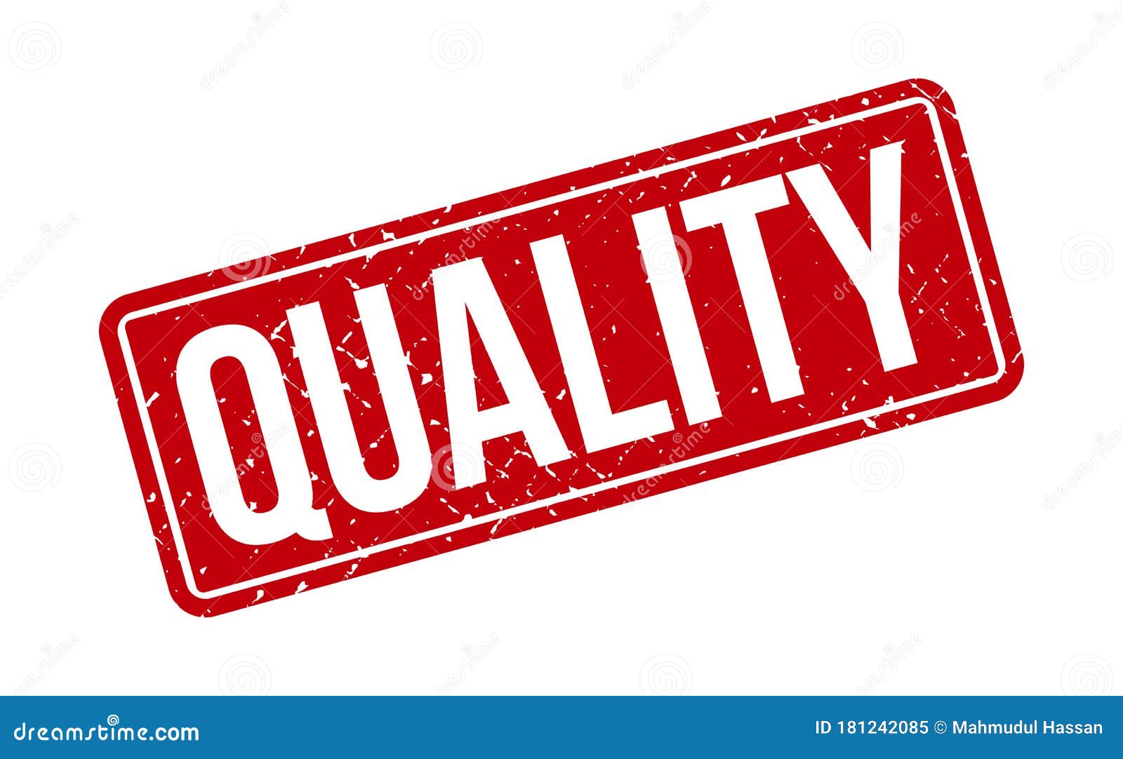 QUALITY Rubber Stamp. Red QUALITY Rubber Grunge Stamp Seal Vector