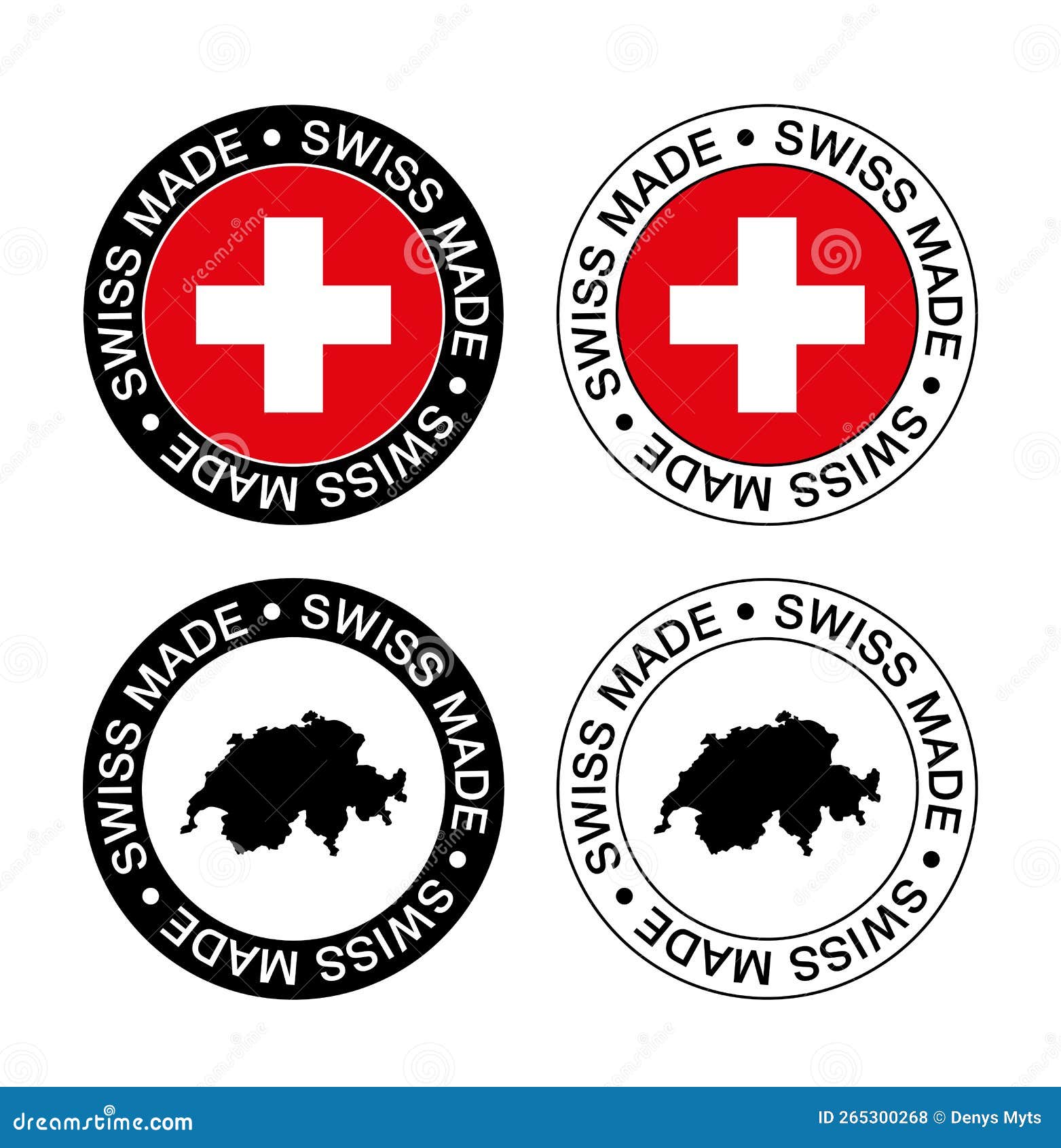 Set of Made in the SWISS Labels, Made in the SWISS, SWISS Flag, Product ...