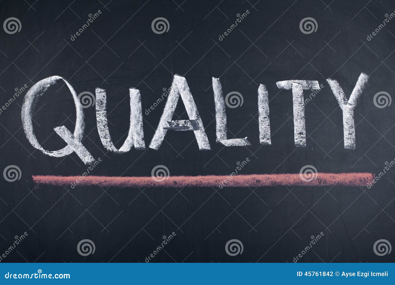 Quality Word on Chalkboard stock photo. Image of chalkboard 45761842
