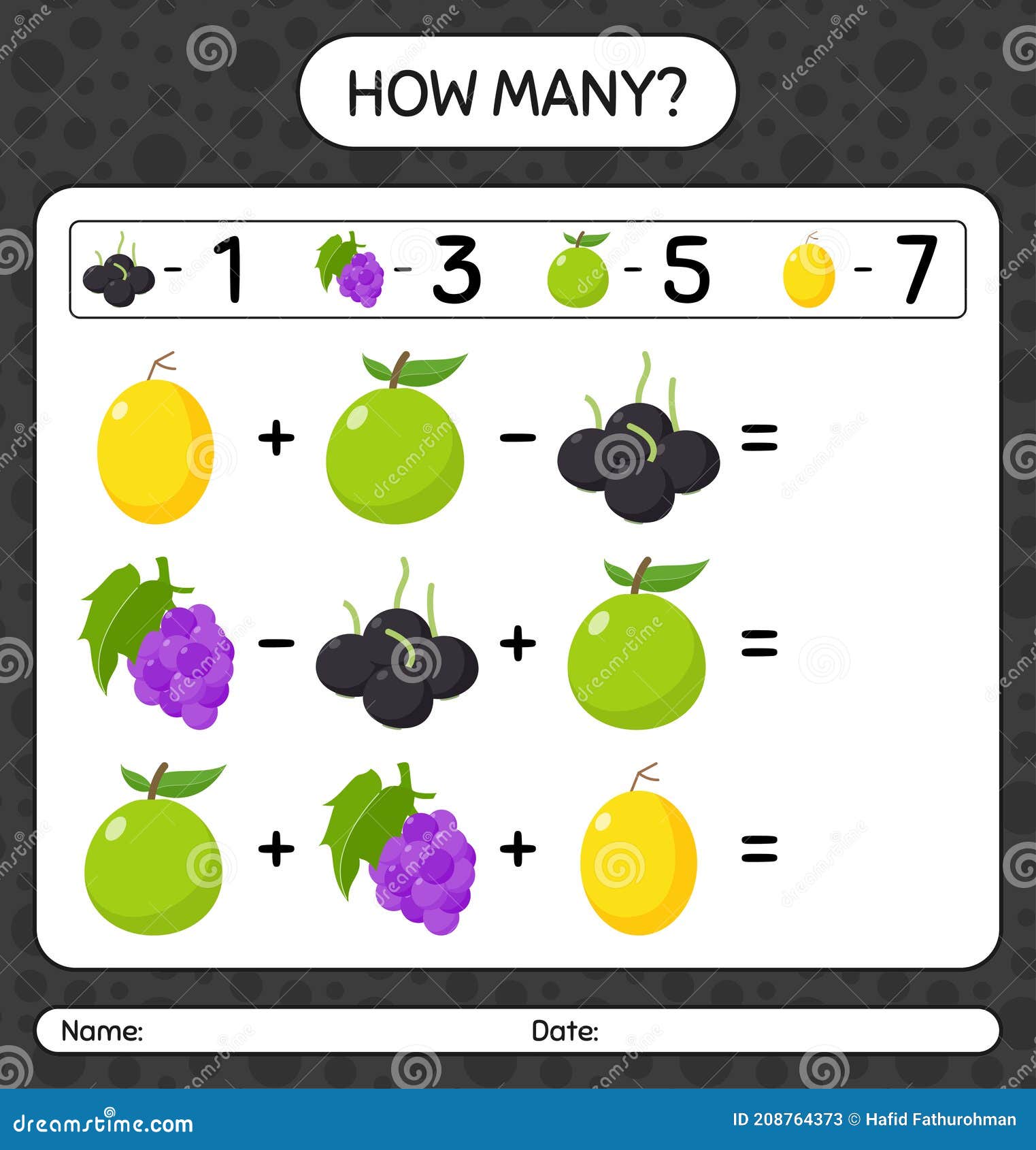 planilha para crianças da escola. jogo de matemática com frutas para  crianças, nível fácil, jogo de