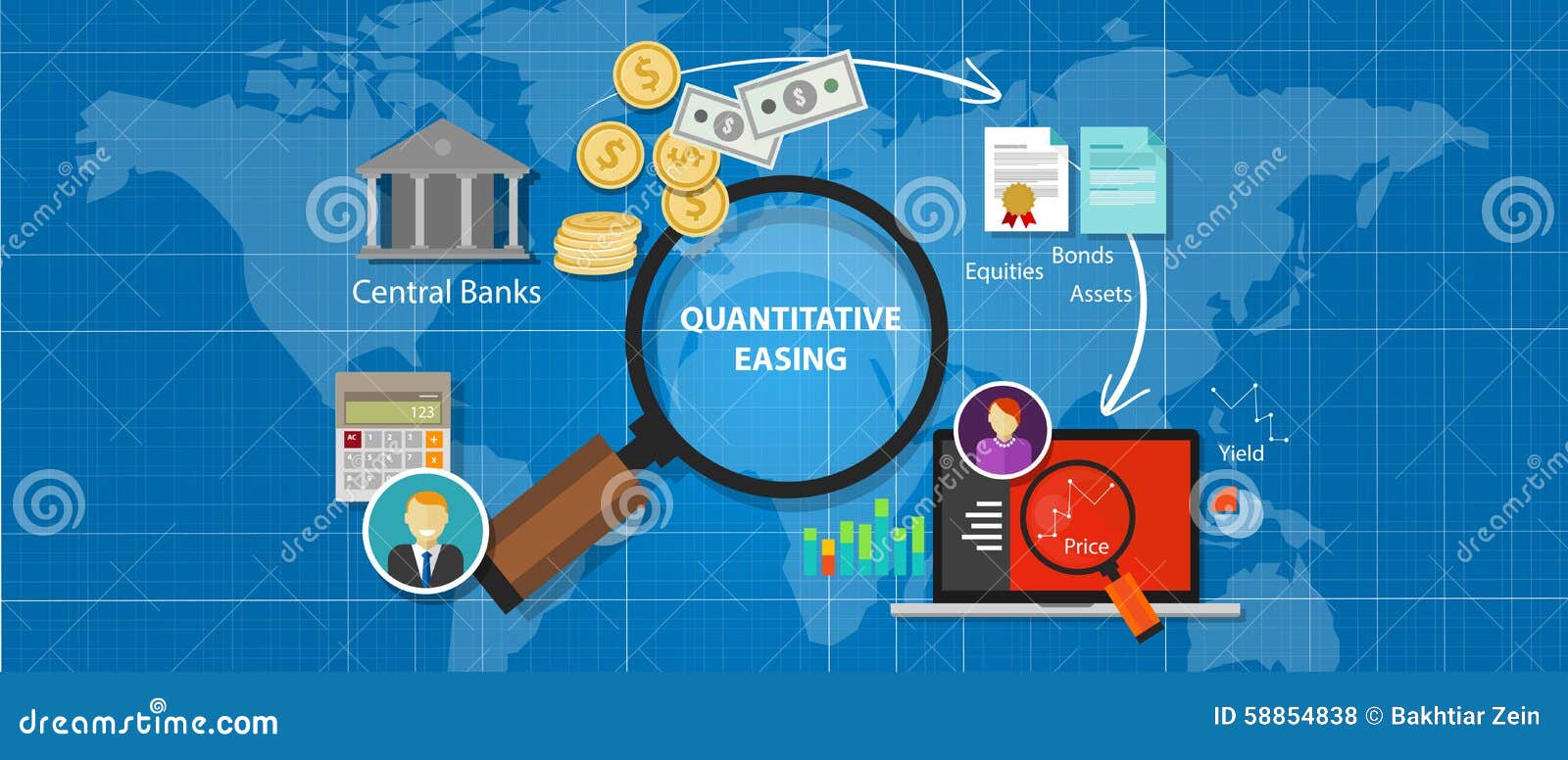 quantitative easing financial concept monetary stimulus money economic