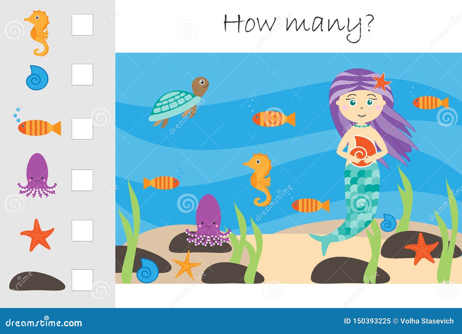 educacional crianças jogos com desenho animado oceano peixes e