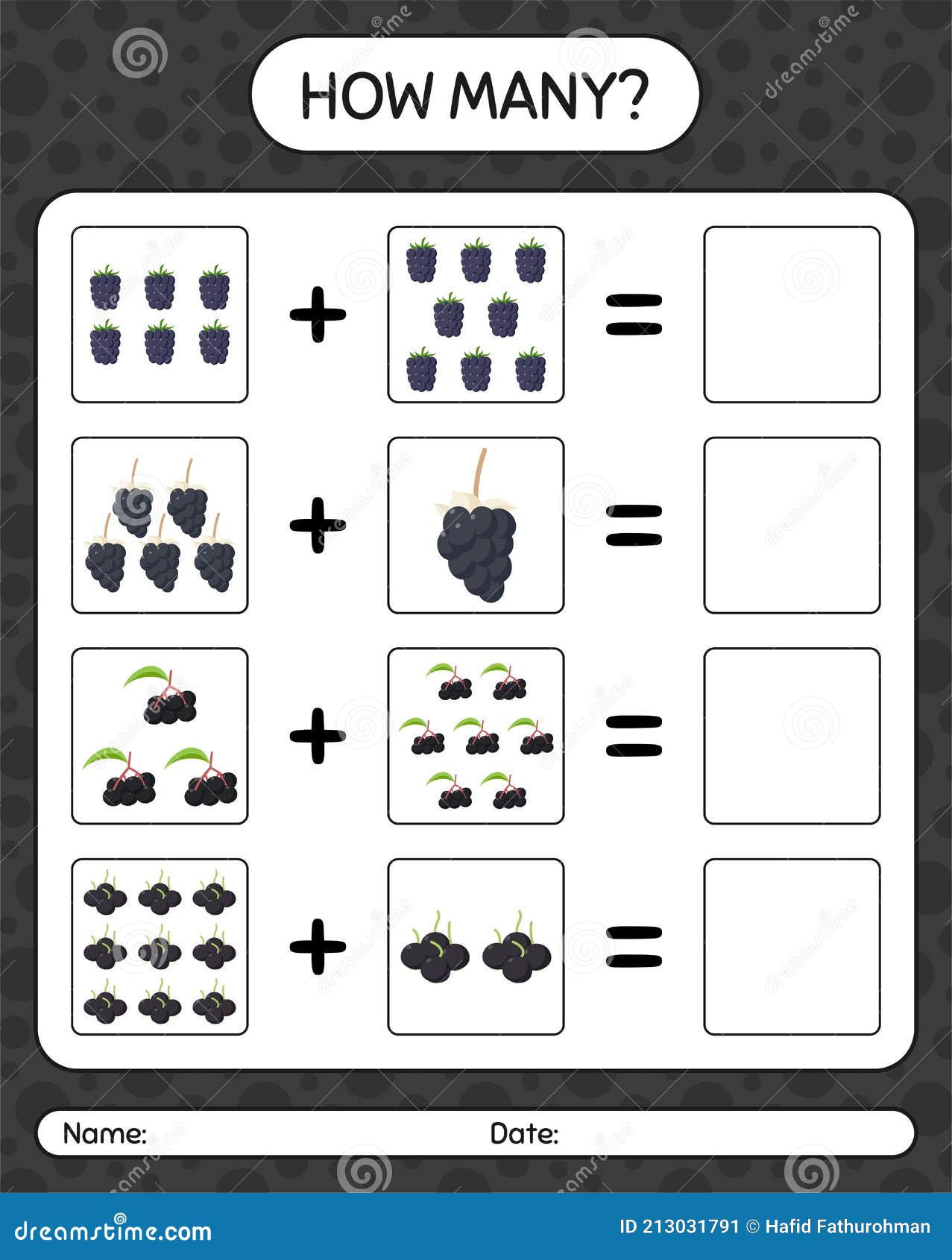 Quantos jogos de contagem com planilha de paleta de pintura para