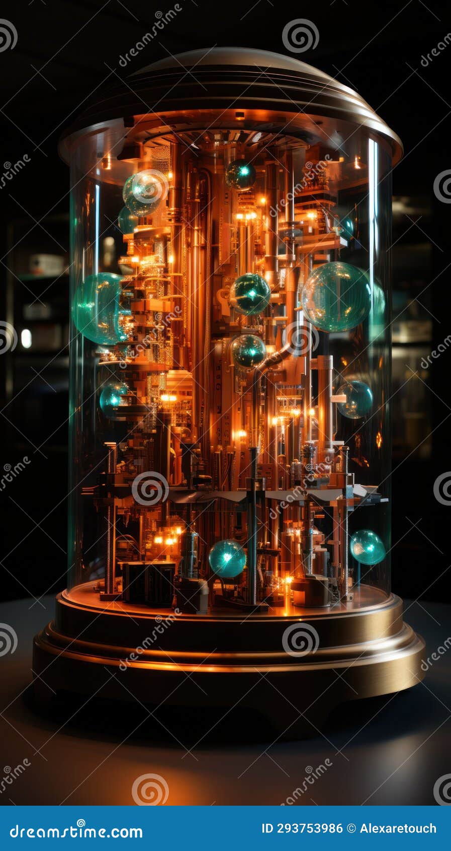 Quantum Computer. Abstract Quantum Computing Circuit with Futuristic ... Circuit Diagram