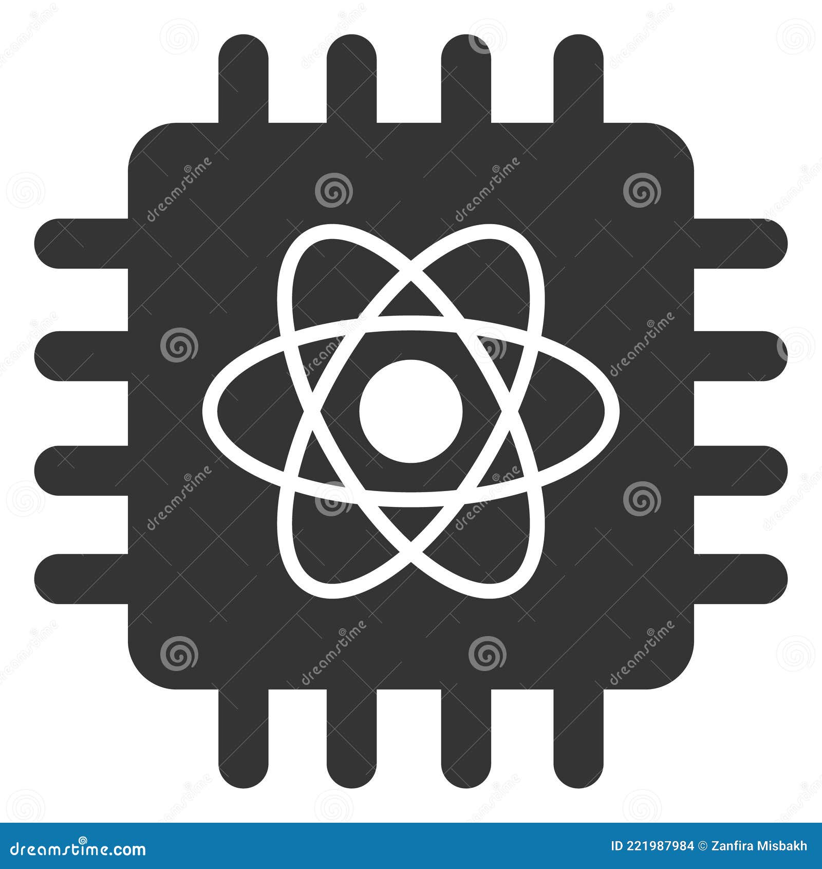 Quantum Computing Raster Icon Illustration Stock Illustration ...