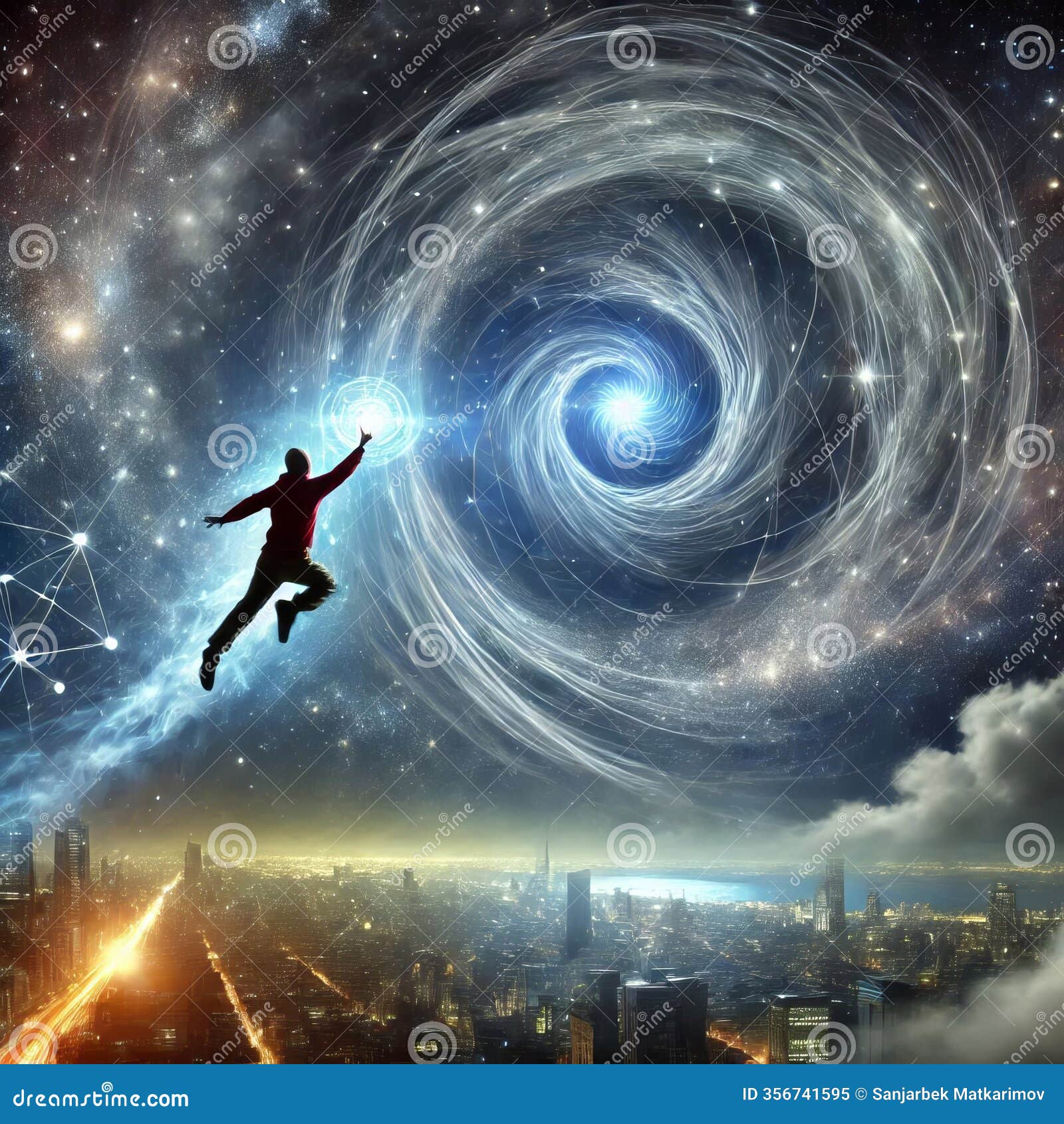 quantum leap a person jumping through time and space with a swir