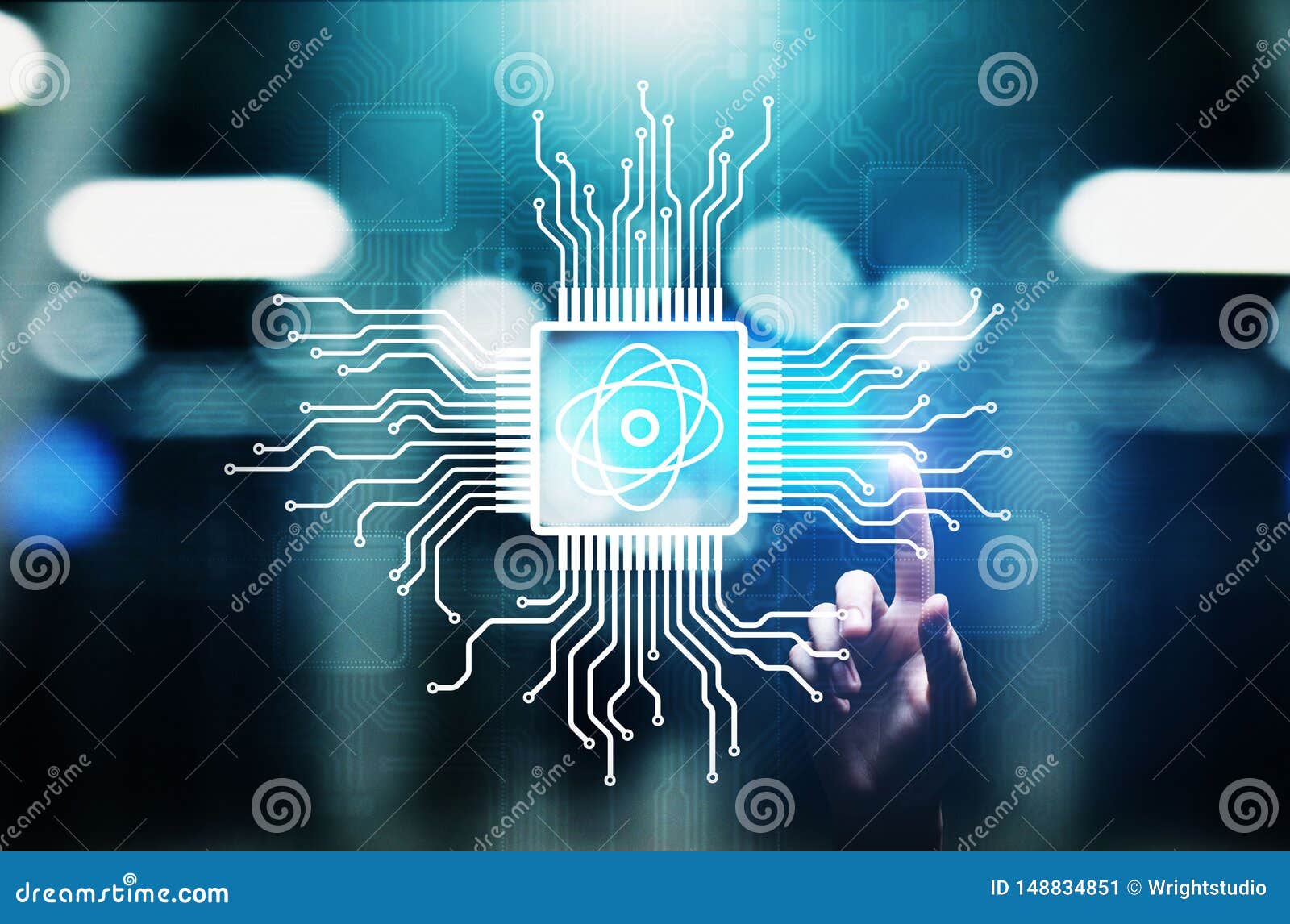 Quantum Processor Chip Powerful Modern Technology and