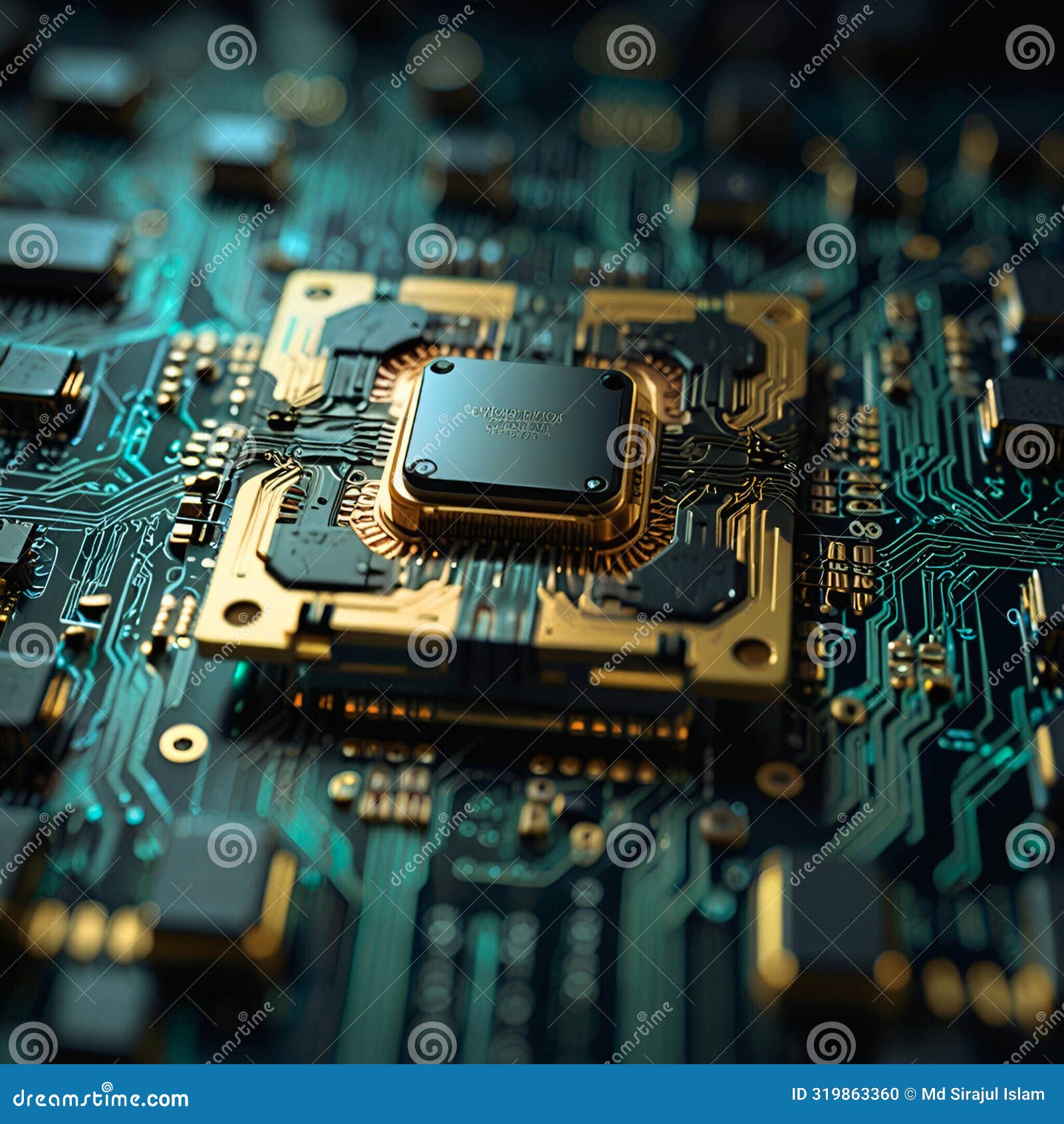 Quantum Synergy: the Ultimate CPU Revolution Stock Illustration ...