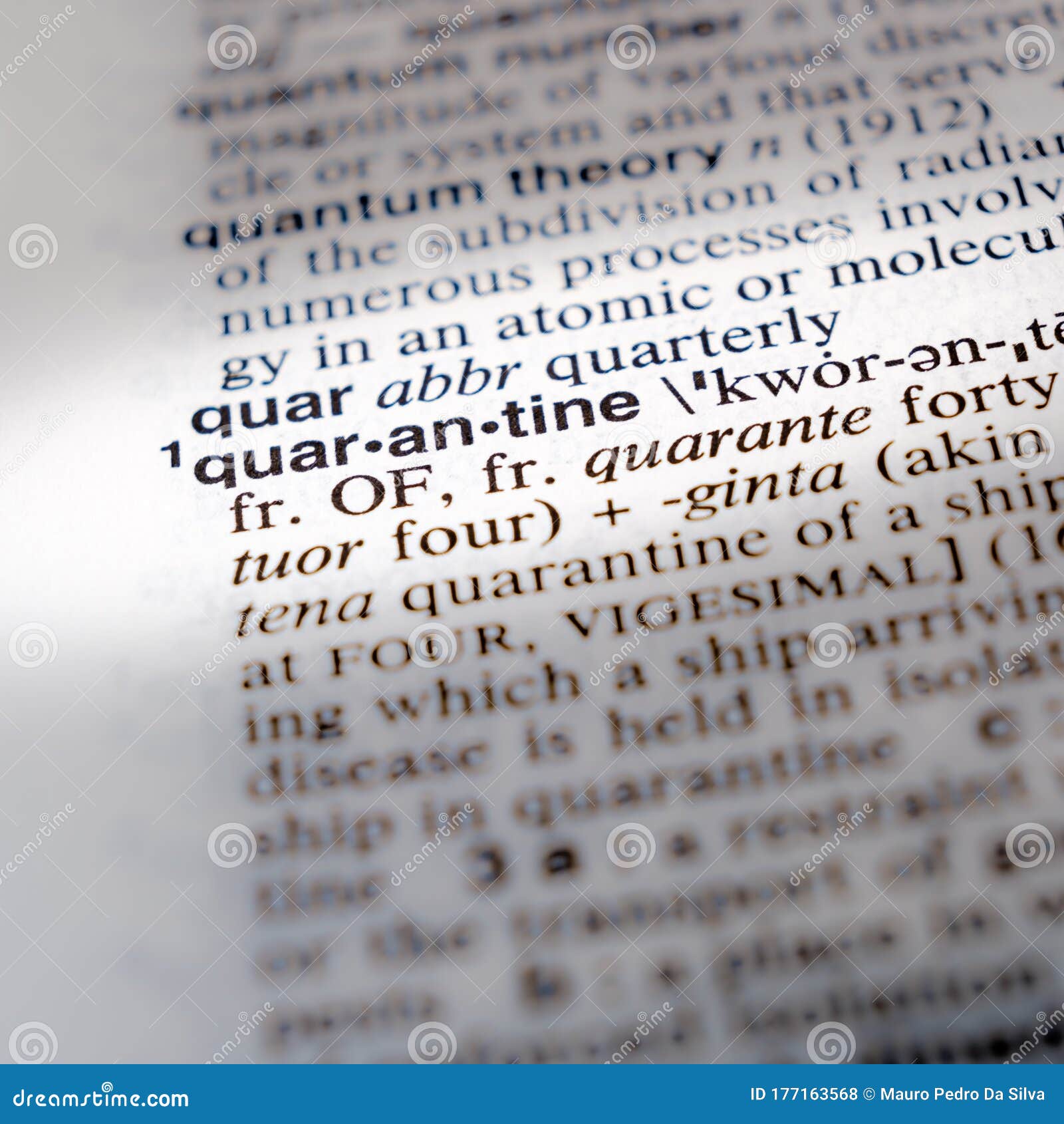 Definition Of Quarantine Stock Image 171933985