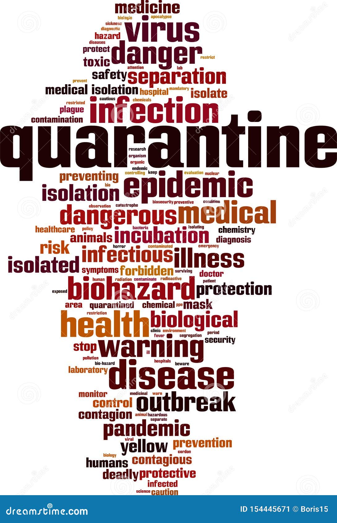 Quarantine word cloud stock vector. Illustration of concept 154445671