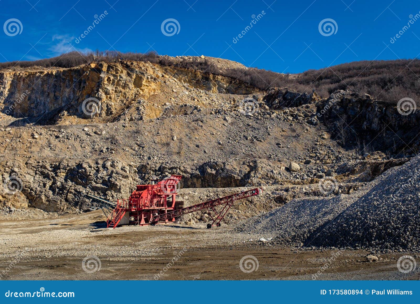 Quarry Crushing Maching stock photo. Image of loader 173580894