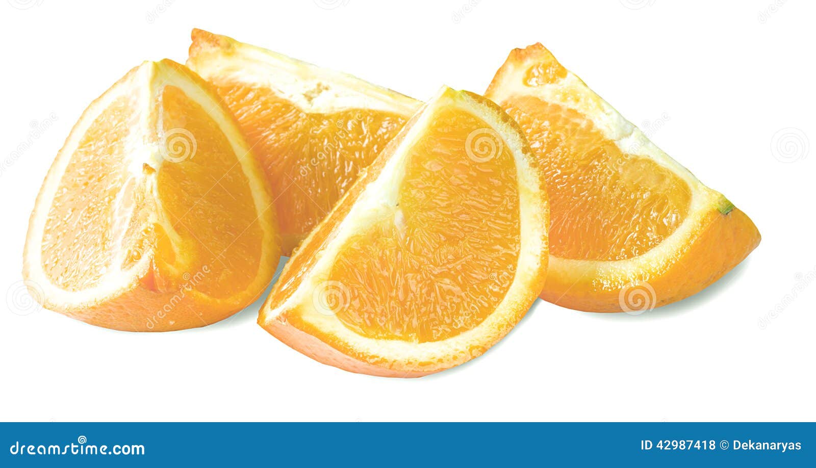Quarter of Orange Isolated on a White Stock Photo Image of tasty