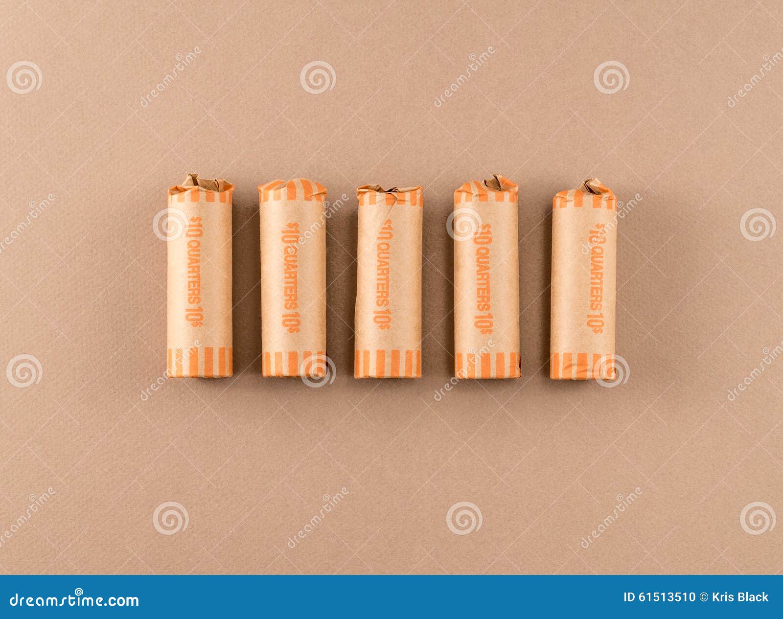 Quarters in Coin Wrappers stock photo. Image of currency 61513510
