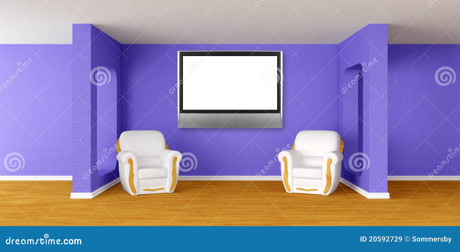 Quarto moderno com poltronas e tevê do lcd. Quarto moderno com poltronas luxuosos e tevê do lcd