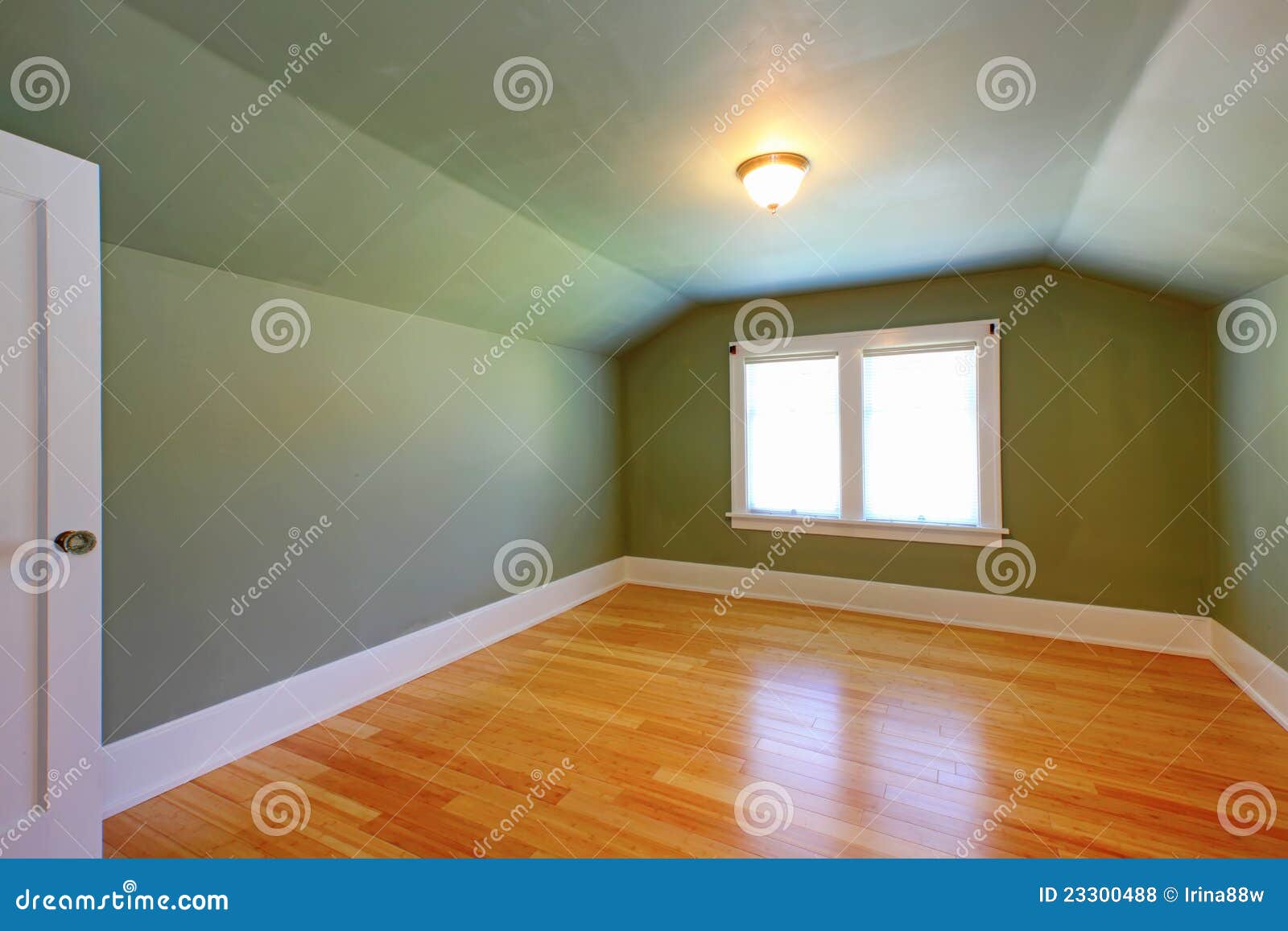 Sótão verde com teto baixo foto de stock. Imagem de costume - 23300488, image size:1600x1157