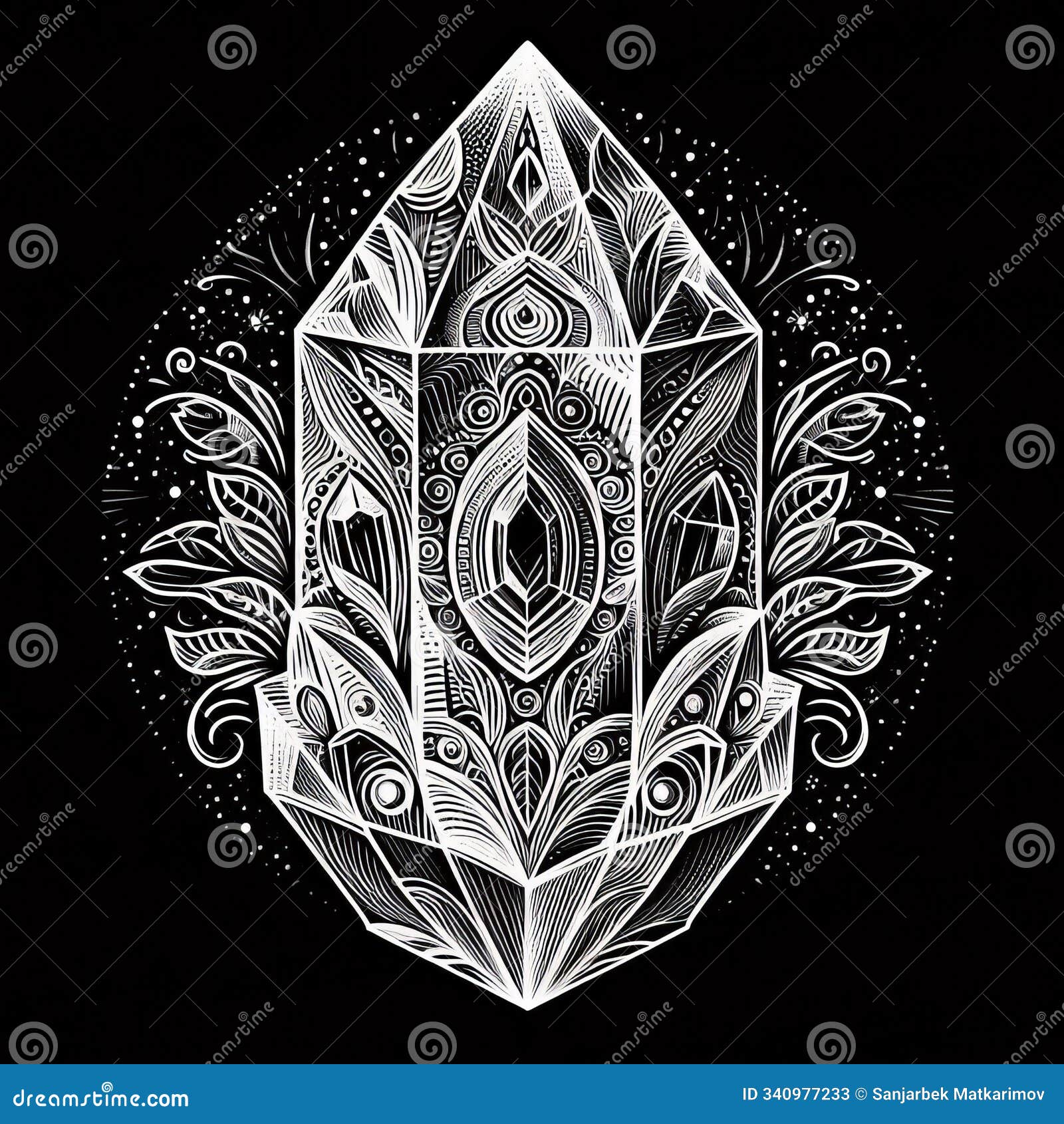 quartz crystal a stylized representation of a quartz crystal wit