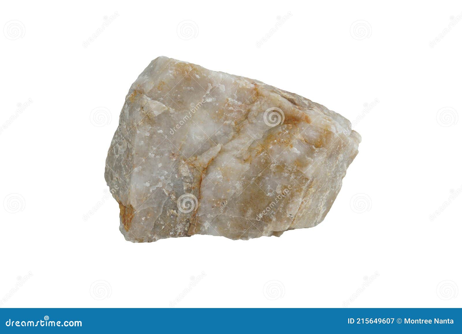 Quartzite Rock Stone Isolated on White Background. Stock Image