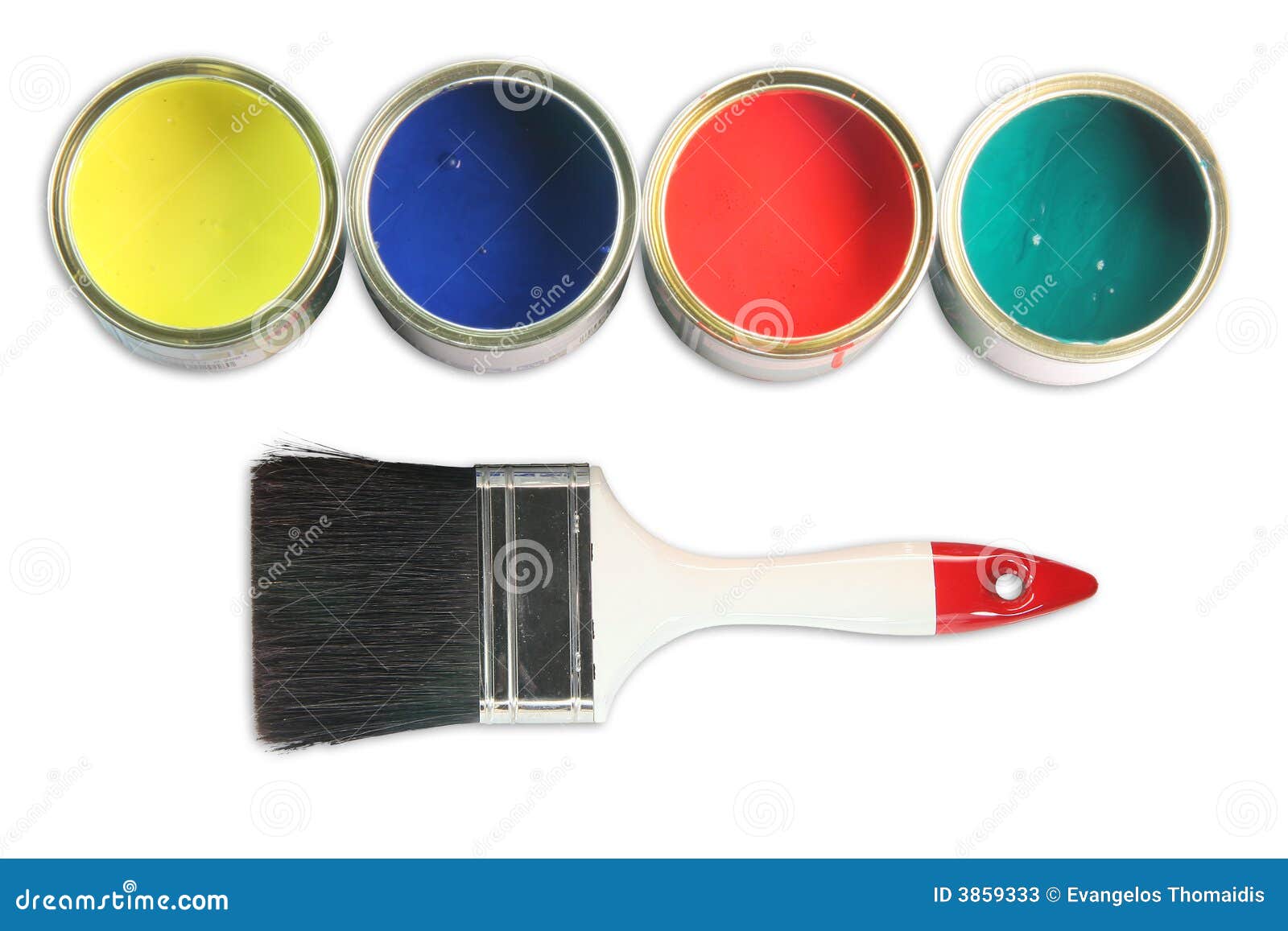 Quatre bidons de peinture image stock. Image du industrie - 3859333