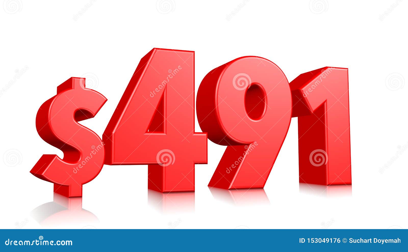 491 Quatre Cents Quatrevingtdix Un Symboles Des Prix Nombre Rouge 3d Des Textes Rendre Avec