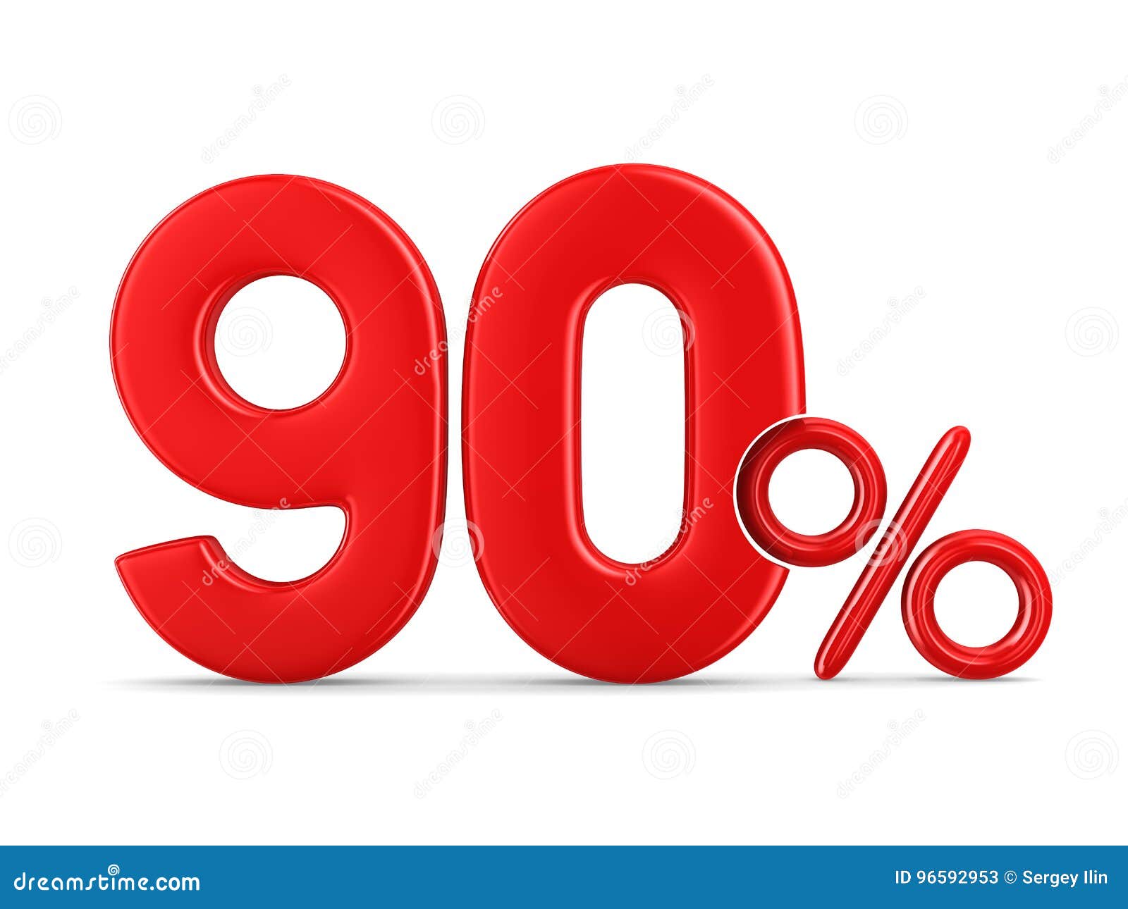 Quatrevingtdix Pour Cent Sur Le Fond Blanc Illustration 3d D