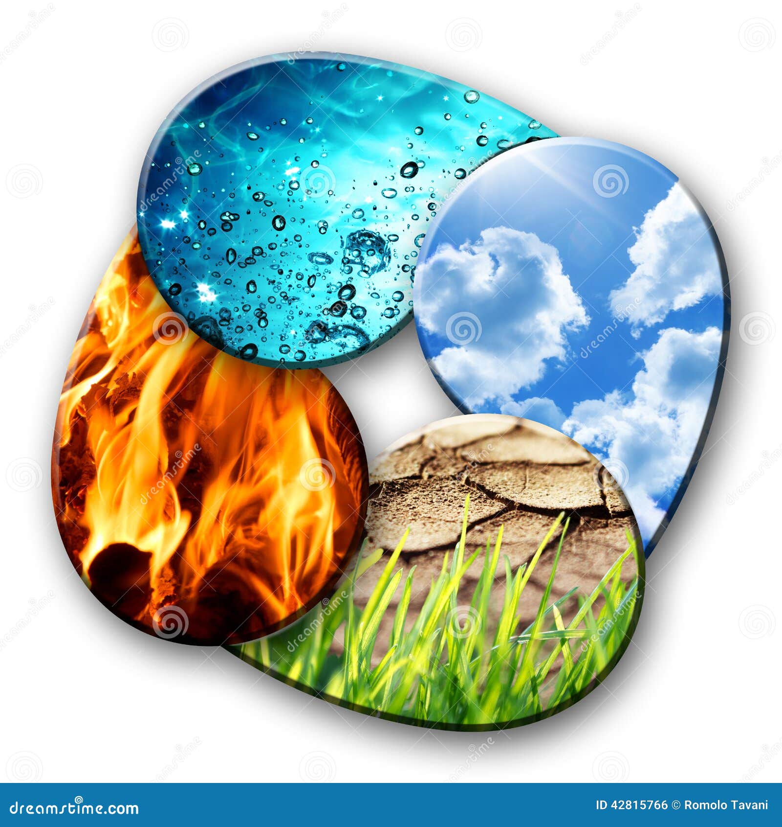 Quatre éléments de nature photo stock. Image du flamme - 42815766