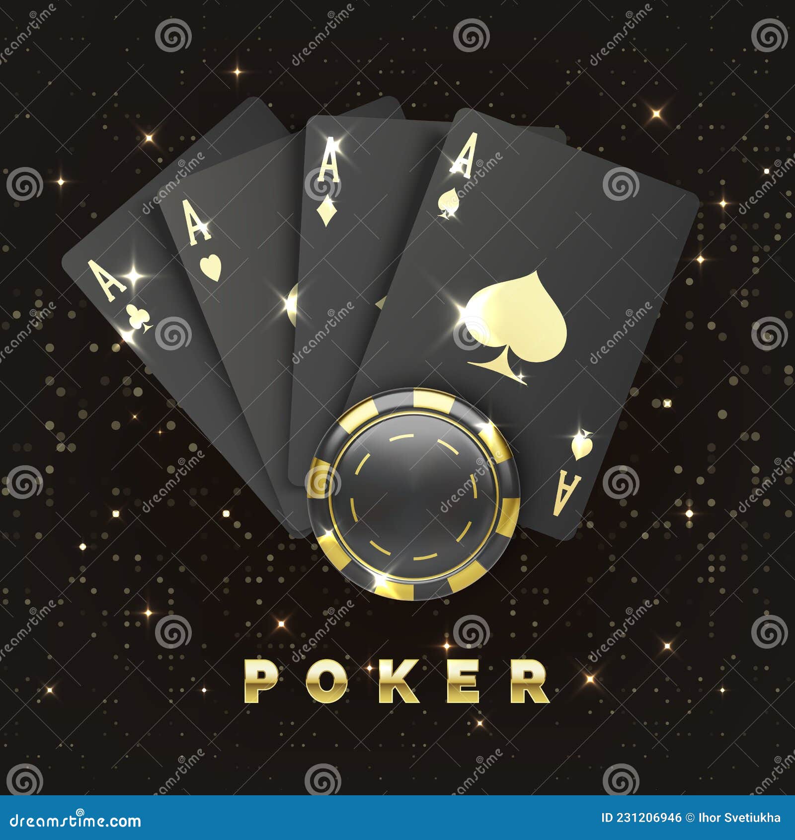 Fundo Casino Com Cartão Jogo Ouro Dados Ouro imagem vetorial de