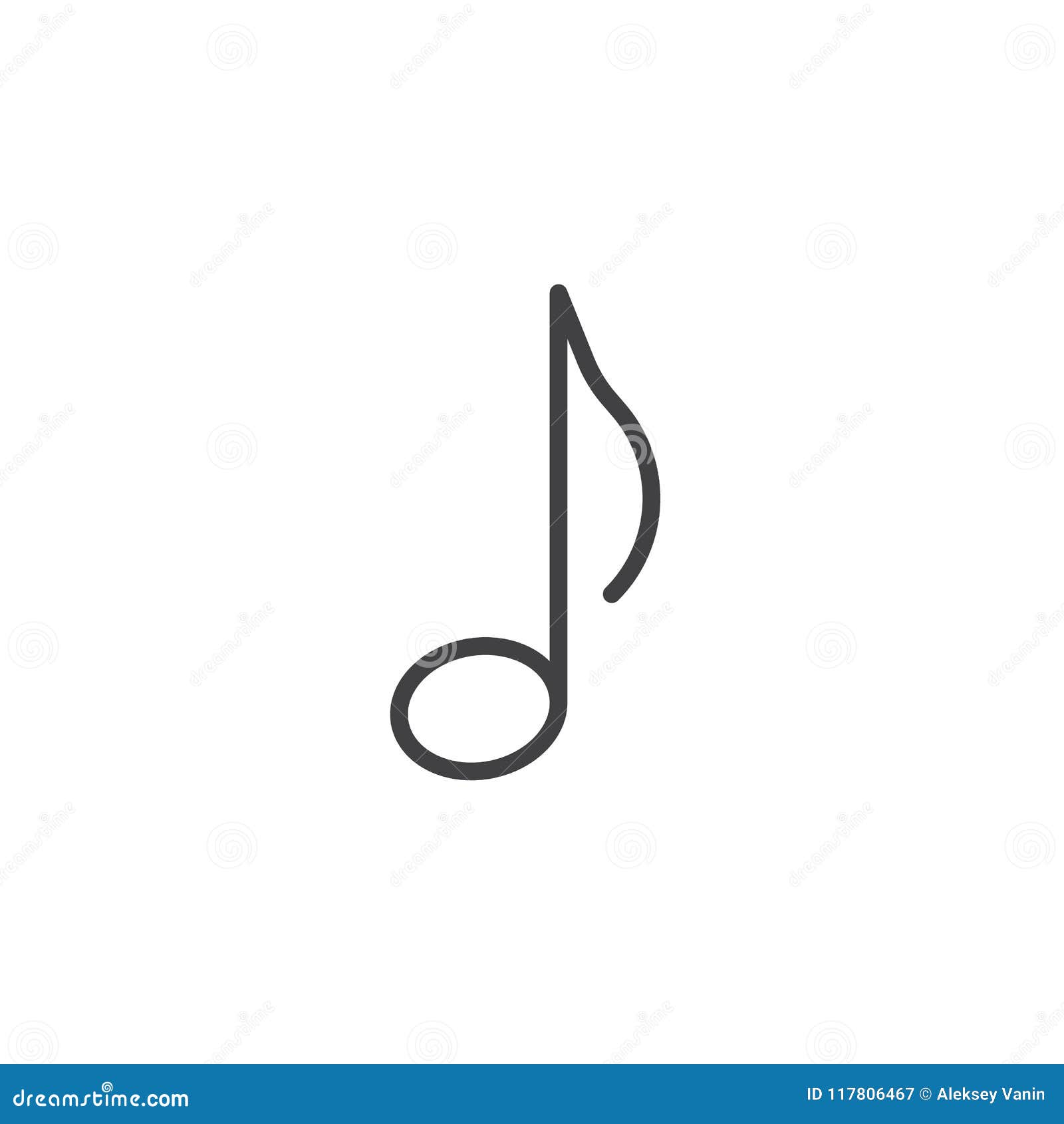 quaver music note outline icon