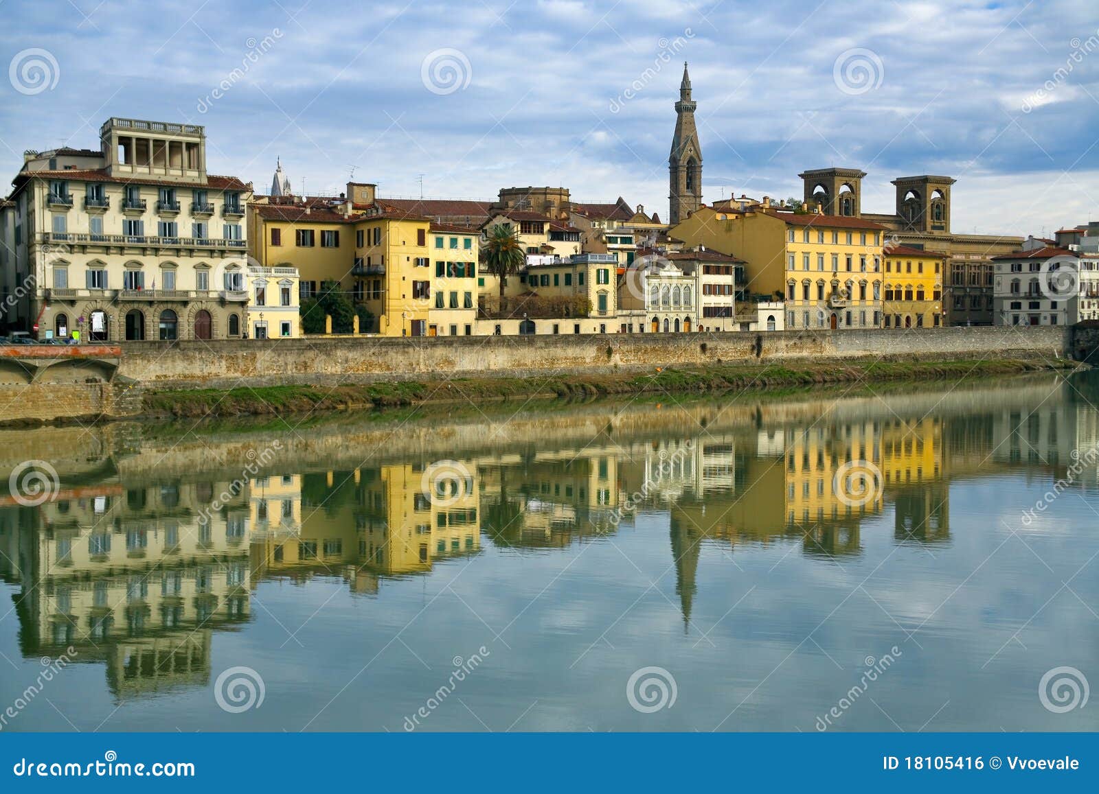 Quay of Arno in Florence stock photo. Image of levee 18105416