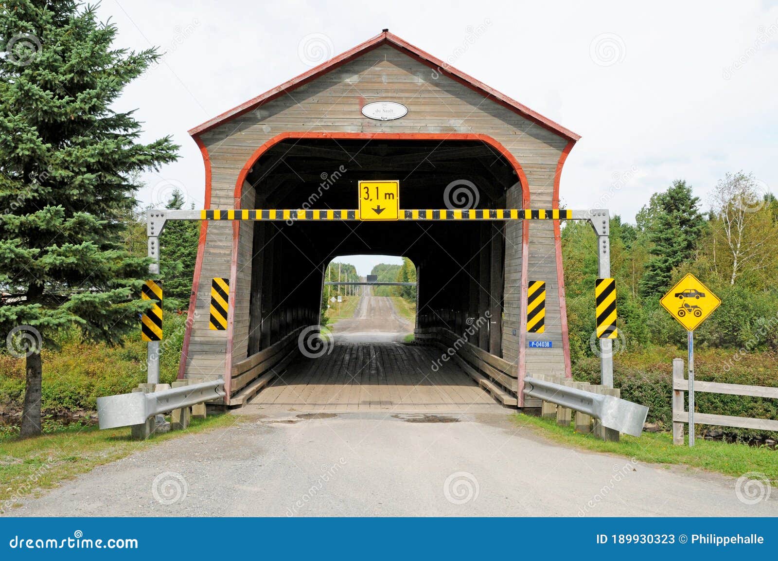 Quebec; Canada June 25 2018 Covered Bridge of Saint Adalbert