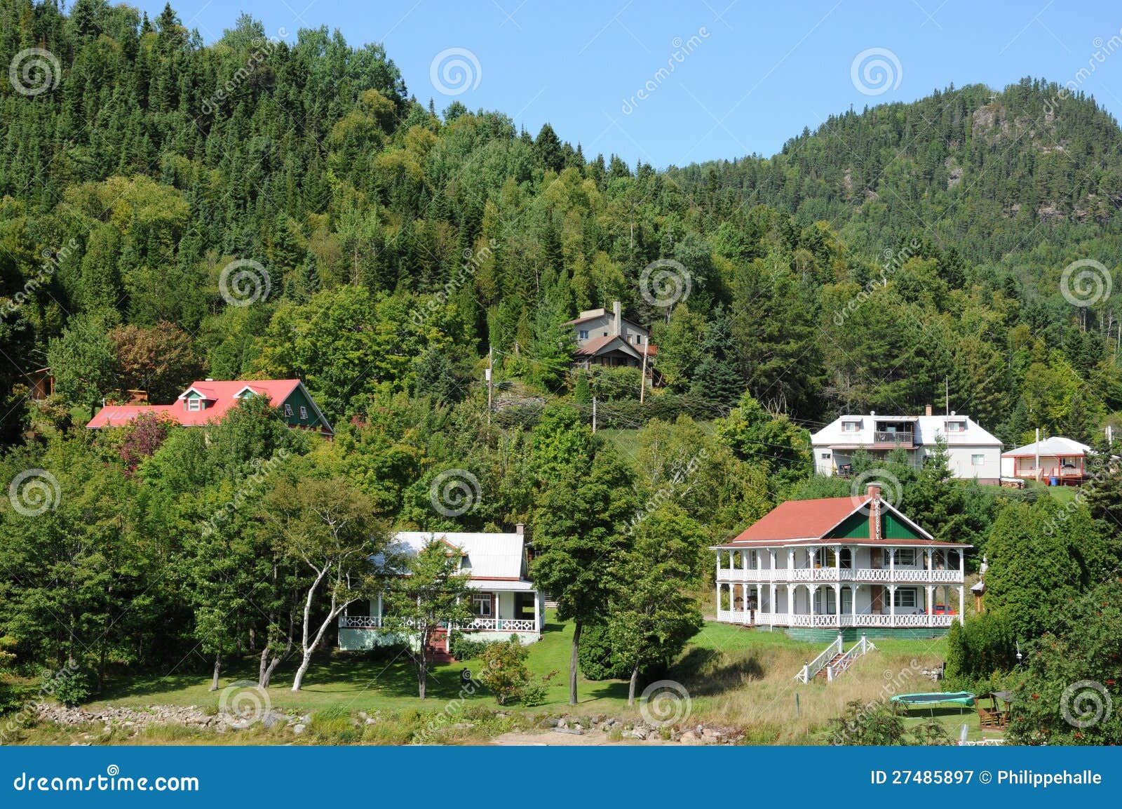 Quebec, the Village of Sainte Rose Du Nord Stock Image Image of
