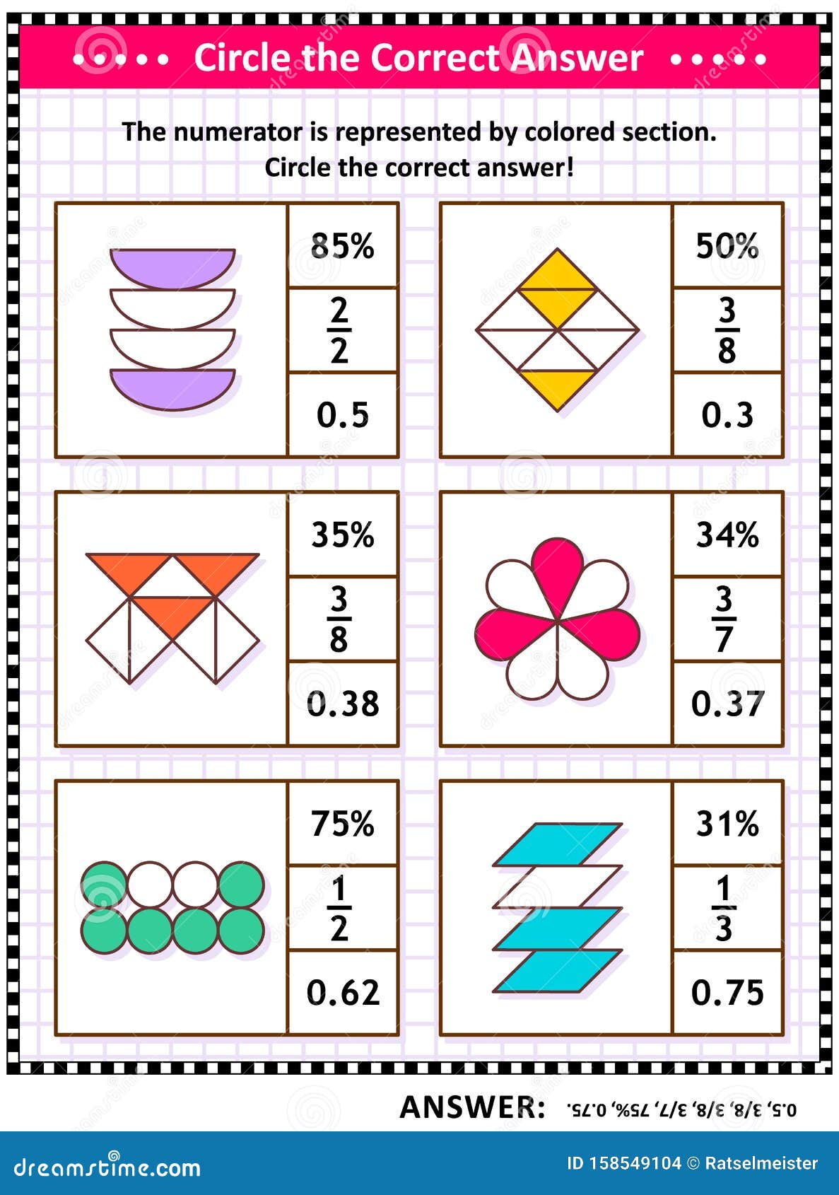 Flower Power, Ordem de Decimais, Frações e Porcentagens, Jogos  Divertidos de Matemática